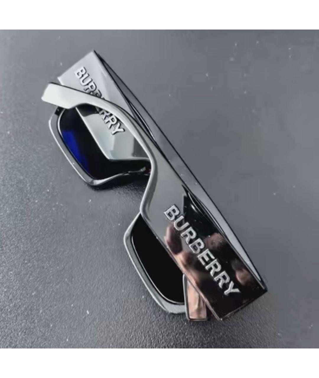 BURBERRY Черные пластиковые солнцезащитные очки, фото 7