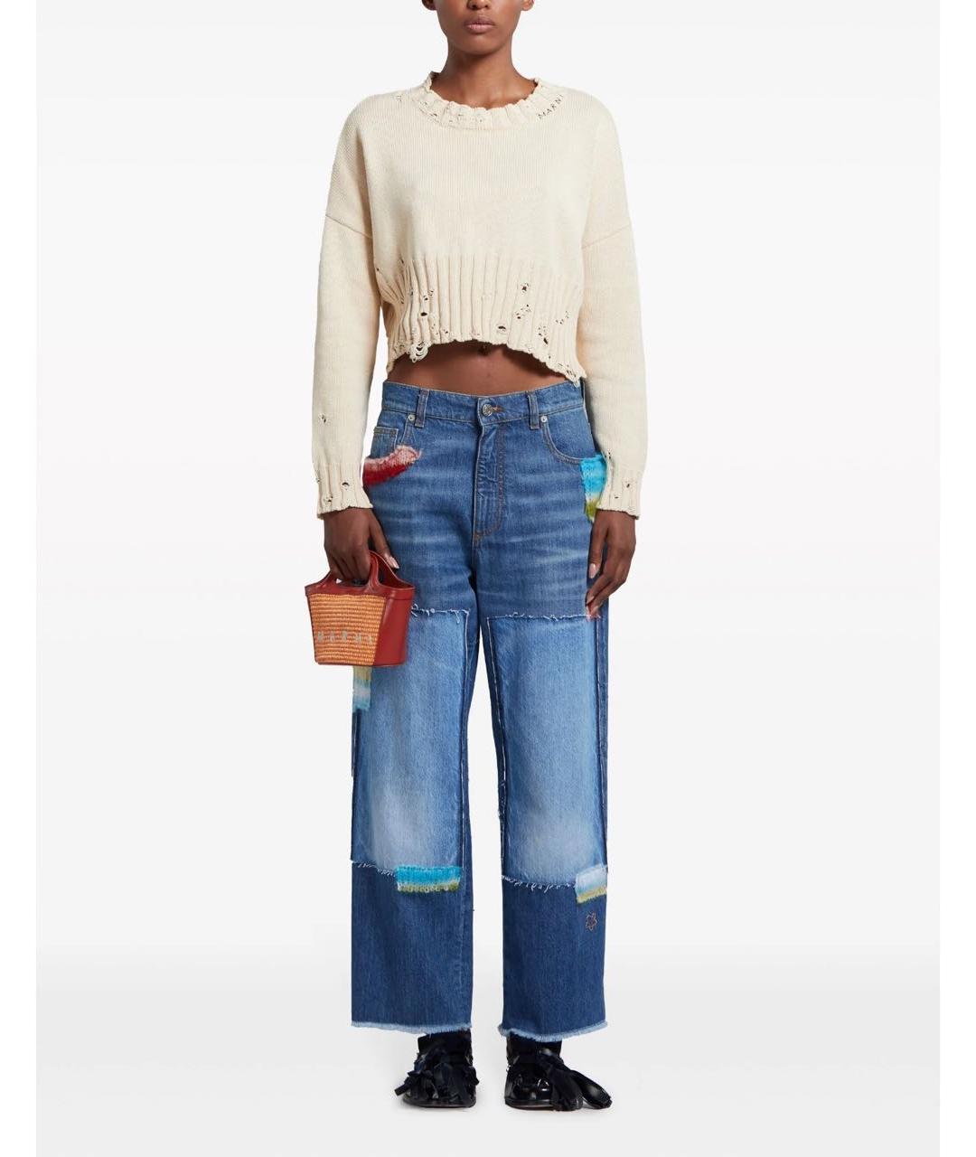 MARNI Коричневая пелетеная сумка с короткими ручками, фото 3