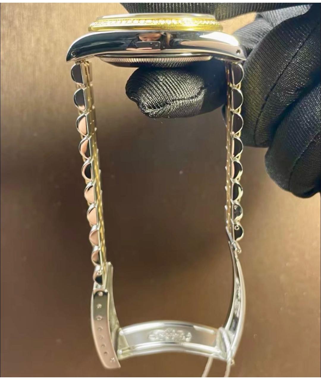 ROLEX Зеленые часы из желтого золота, фото 5