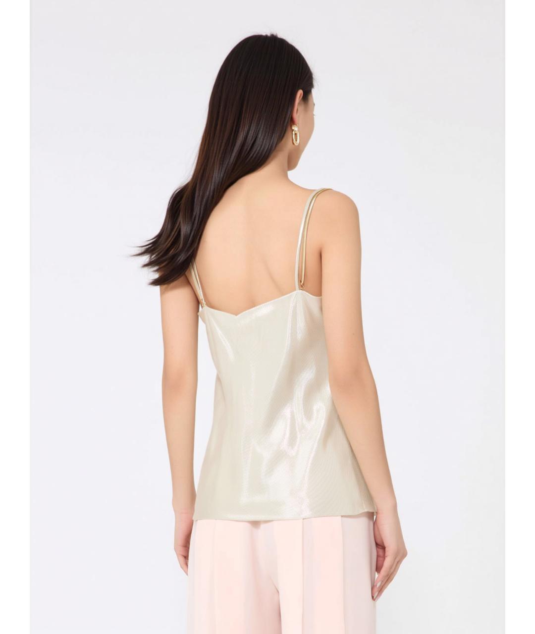 MAX MARA STUDIO Бежевая вискозная майка, фото 4