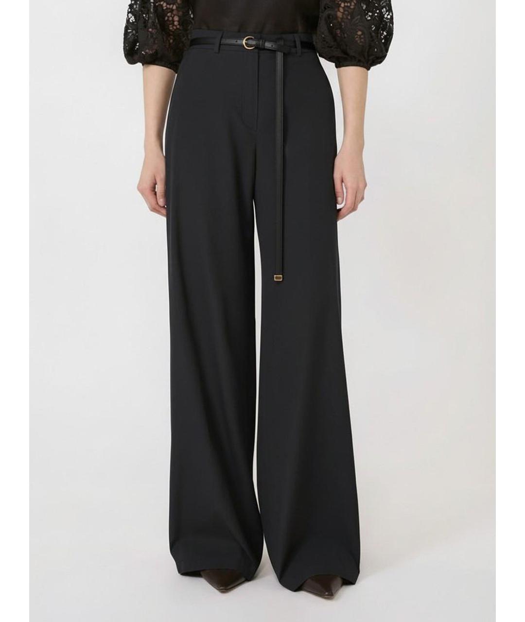 MAX MARA STUDIO Черные хлопковые прямые брюки, фото 2