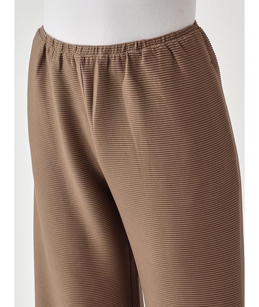 MAX MARA STUDIO Коричневые полиэстеровые прямые брюки, фото 5