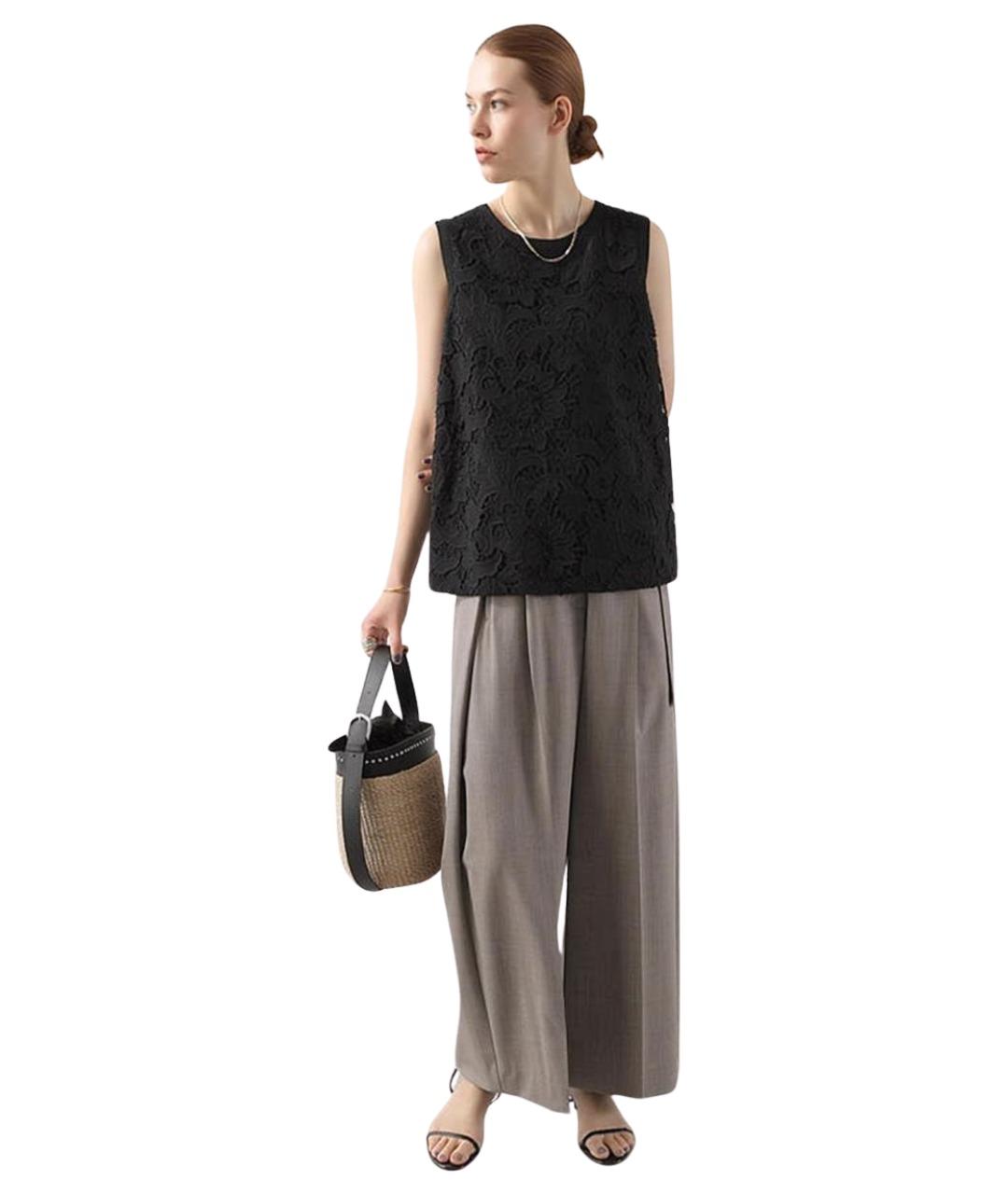 MAX MARA STUDIO Черная полиэстеровая блузы, фото 2