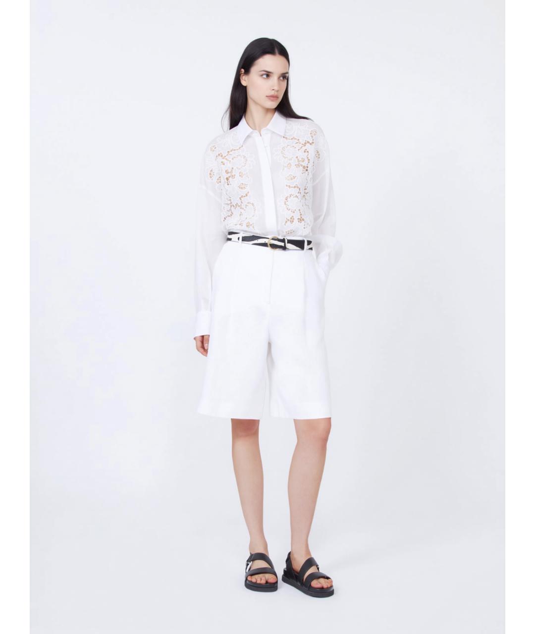 MAX MARA STUDIO Белые льняные шорты, фото 2