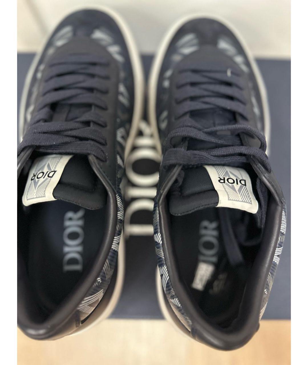 CHRISTIAN DIOR Темно-синие кожаные низкие кроссовки / кеды, фото 3