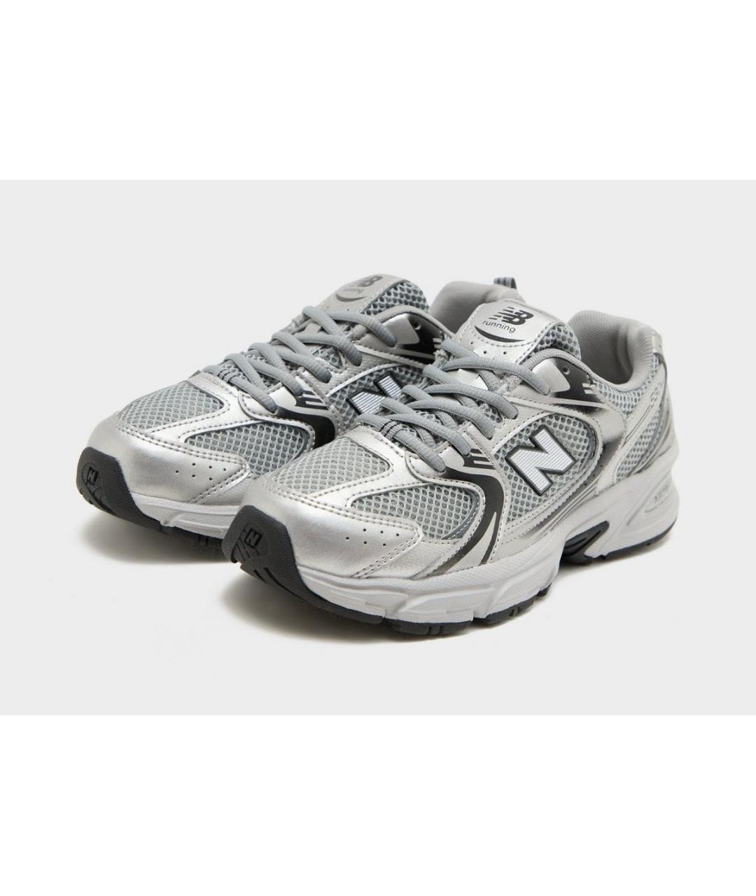 NEW BALANCE Серебряные текстильные кроссовки, фото 3