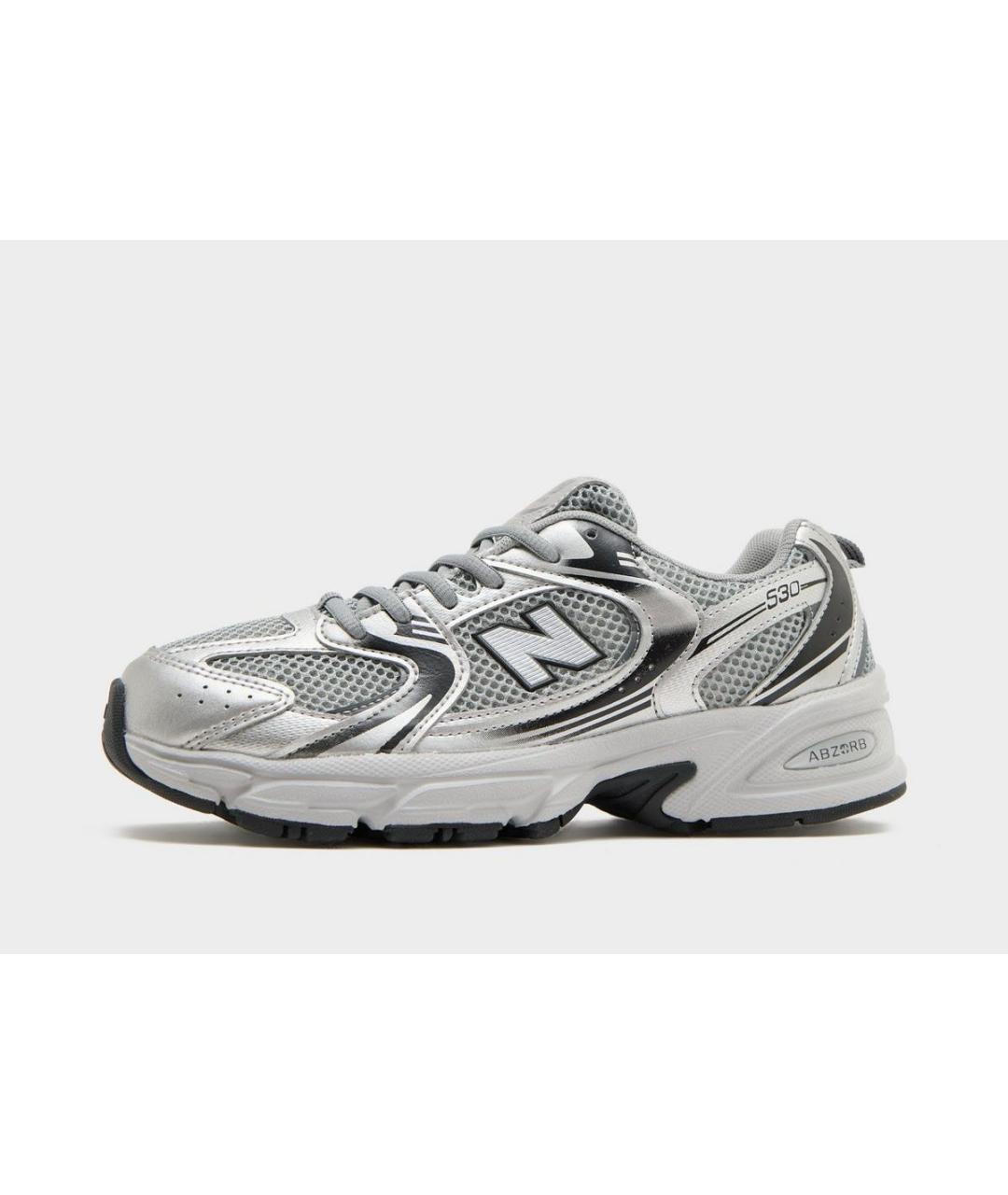 NEW BALANCE Серебряные текстильные кроссовки, фото 5