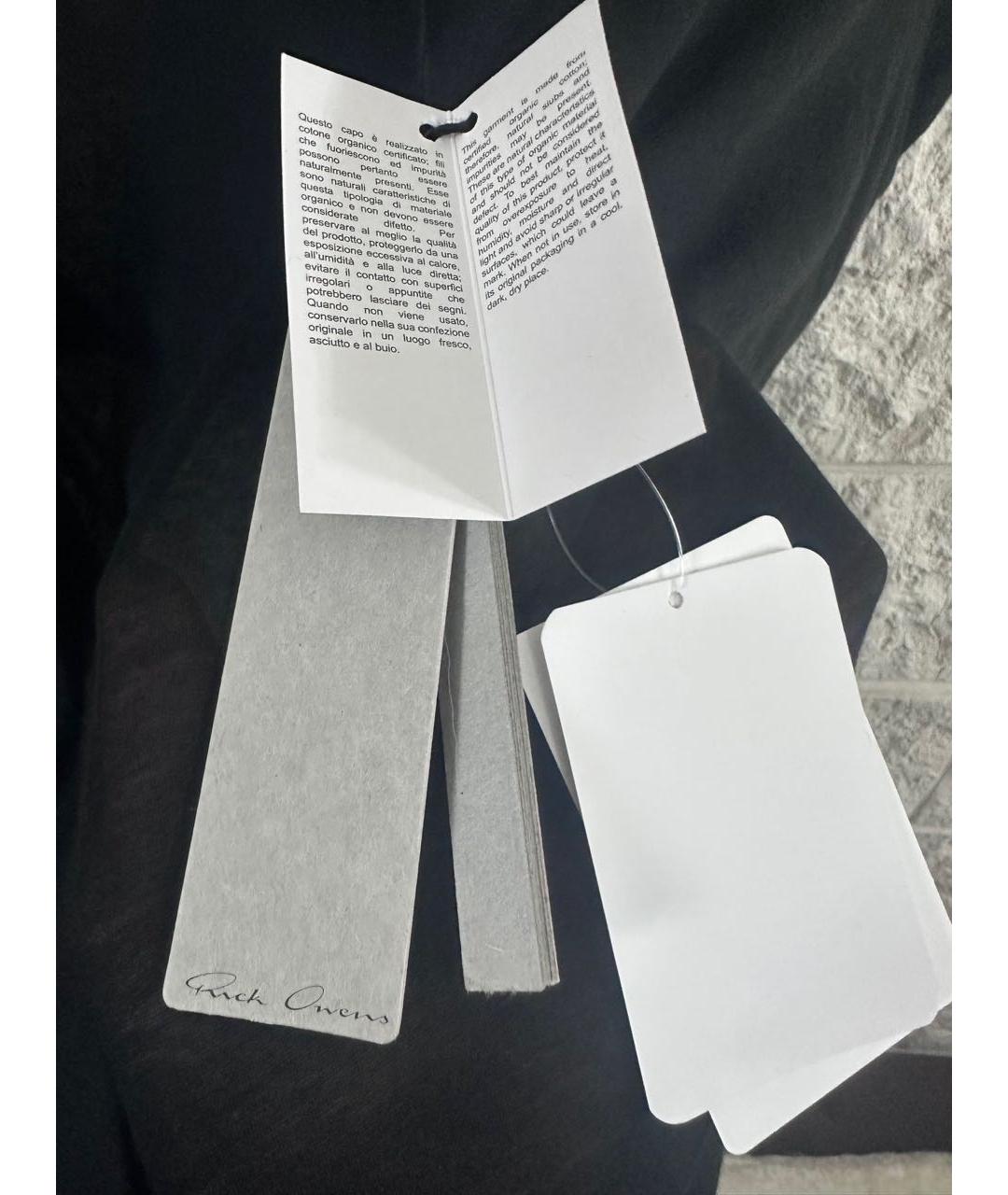 RICK OWENS Черная хлопковая футболка, фото 7