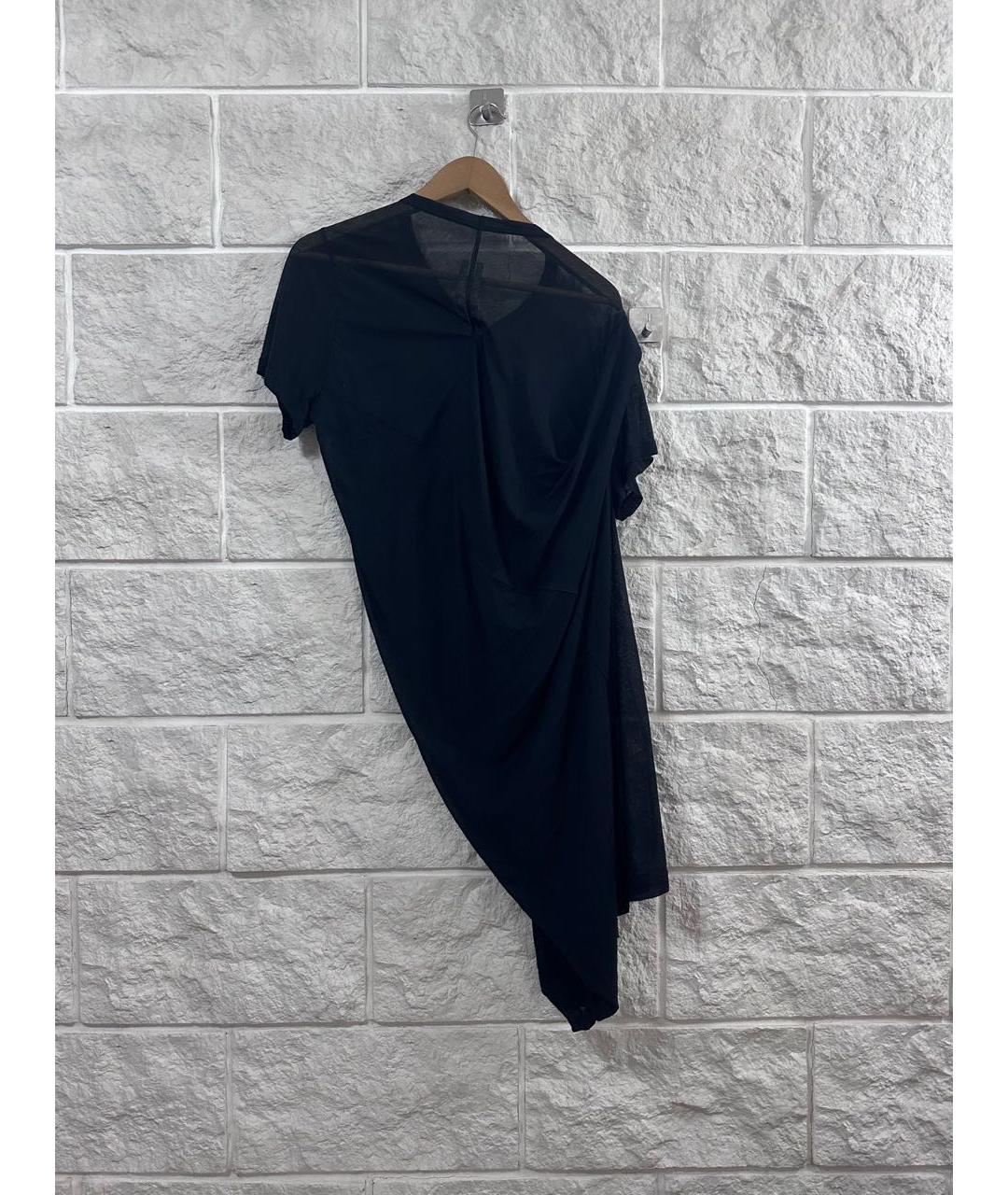 RICK OWENS Черная хлопковая футболка, фото 2