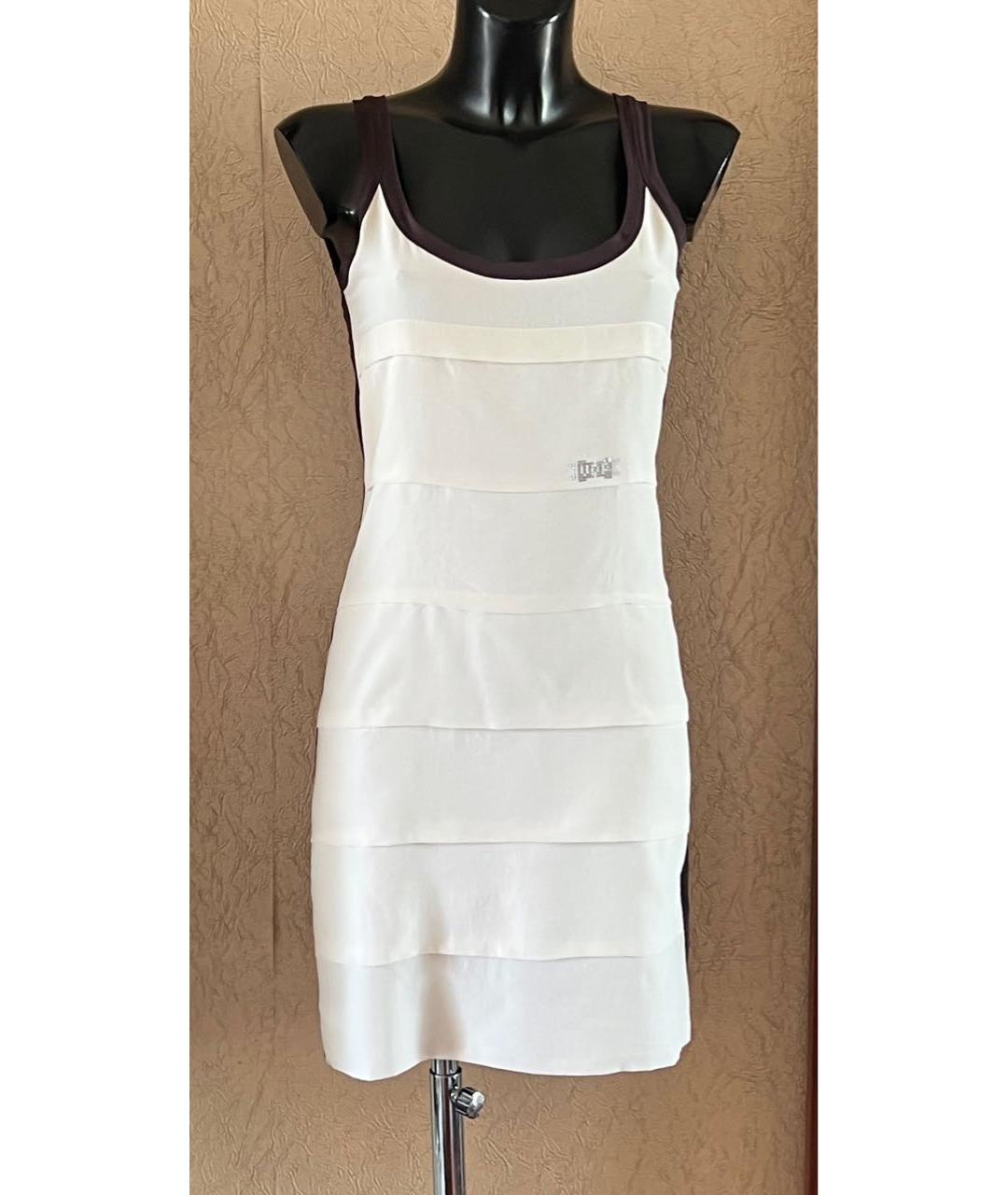 BLUMARINE Белое шелковое коктейльное платье, фото 8