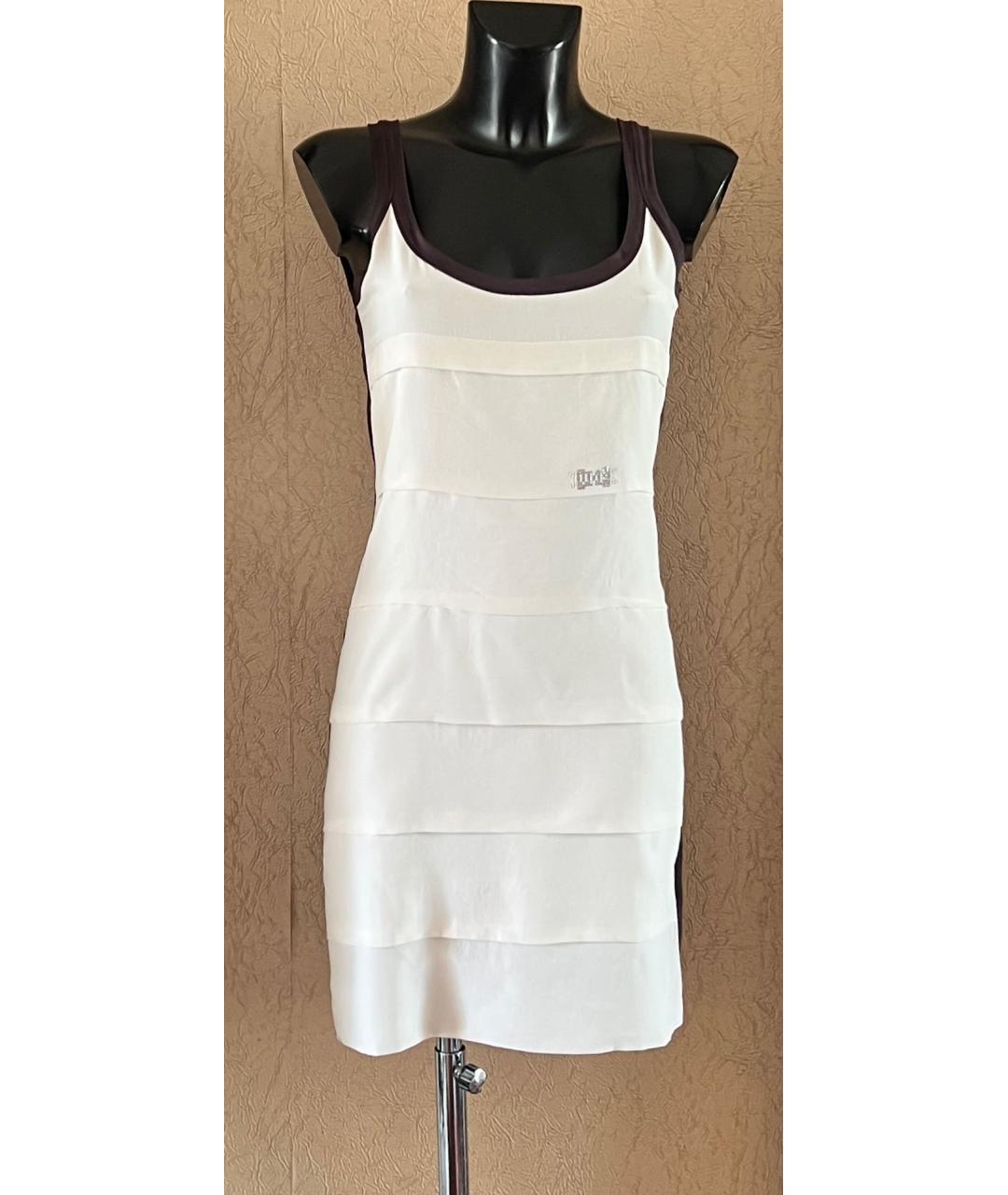 BLUMARINE Белое шелковое коктейльное платье, фото 7