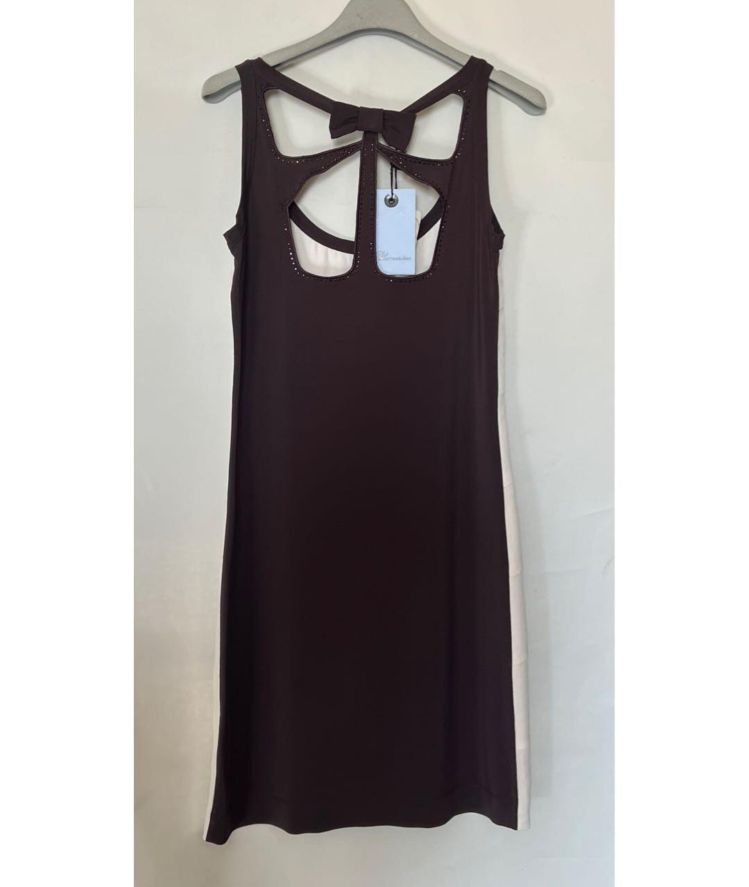 BLUMARINE Белое шелковое коктейльное платье, фото 3