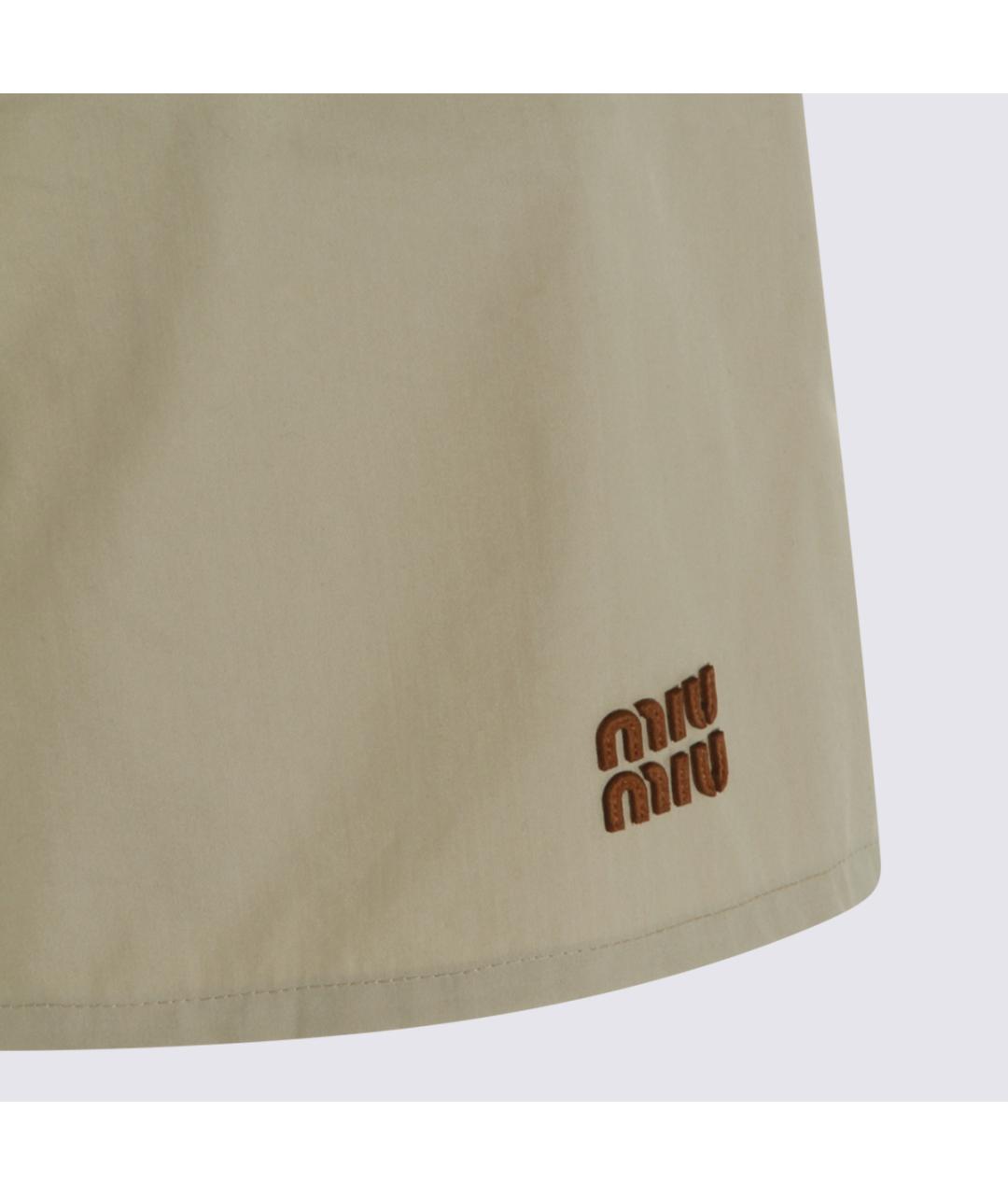 MIU MIU Бежевые хлопковые шорты, фото 2
