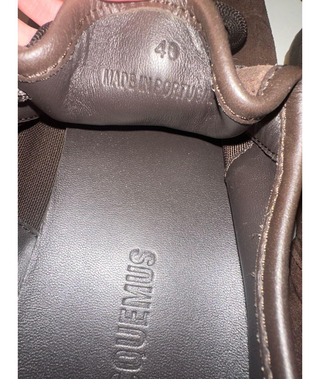 JACQUEMUS Коричневые замшевые кеды, фото 2