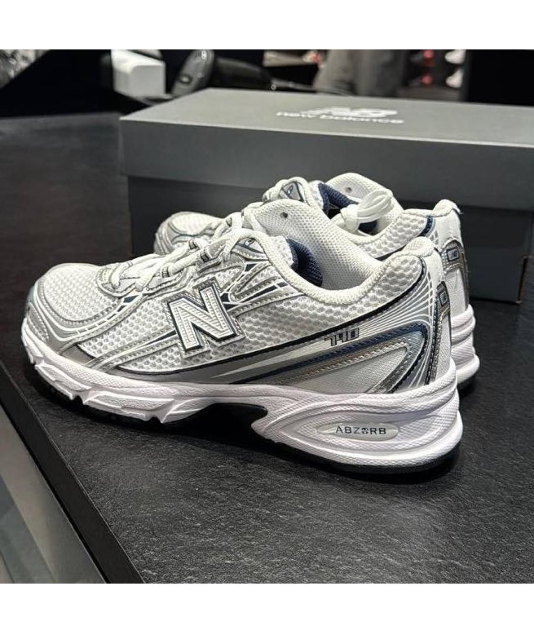 NEW BALANCE Белые текстильные кроссовки, фото 4