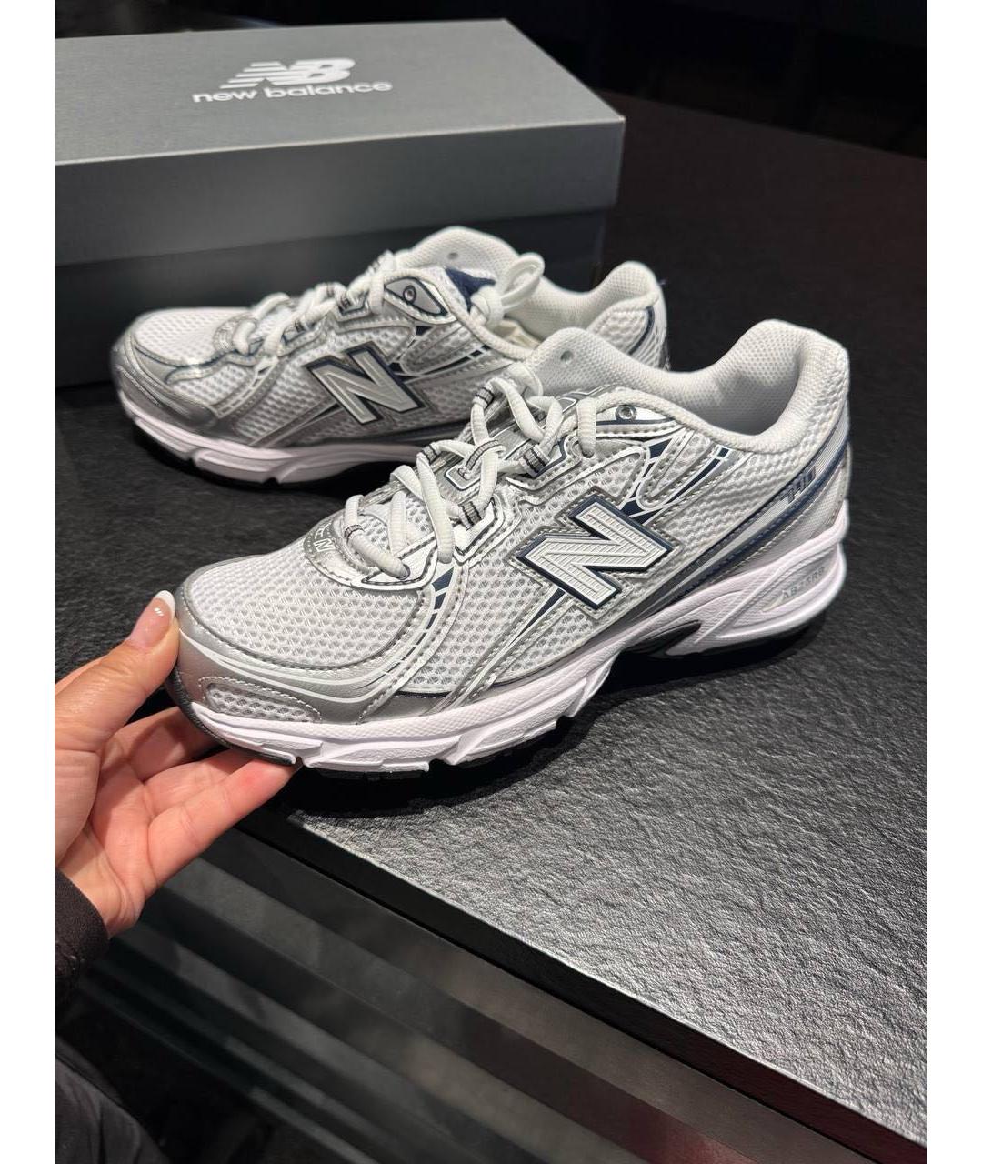 NEW BALANCE Белые текстильные кроссовки, фото 3