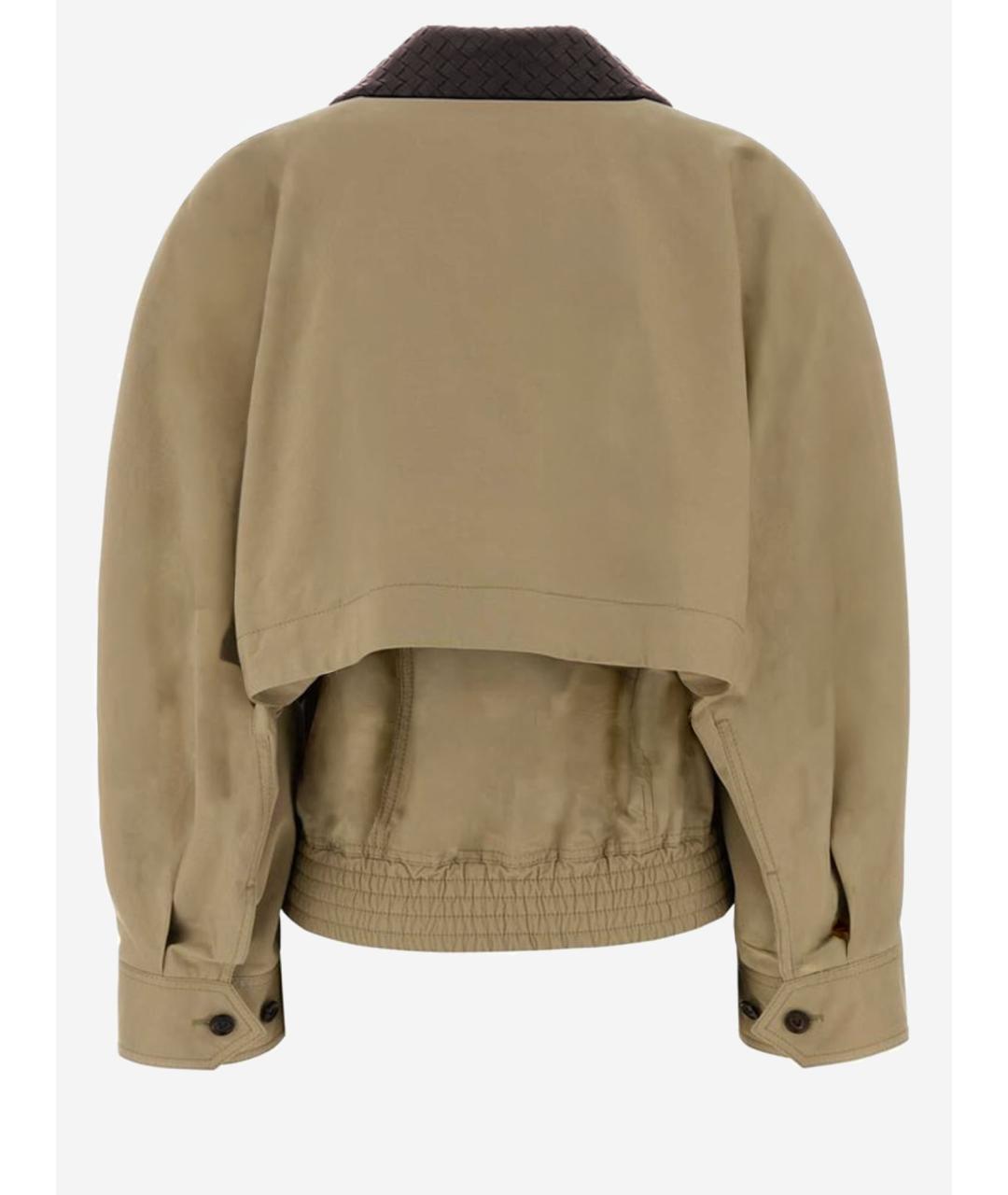 BOTTEGA VENETA Бежевая кожаная куртка, фото 2