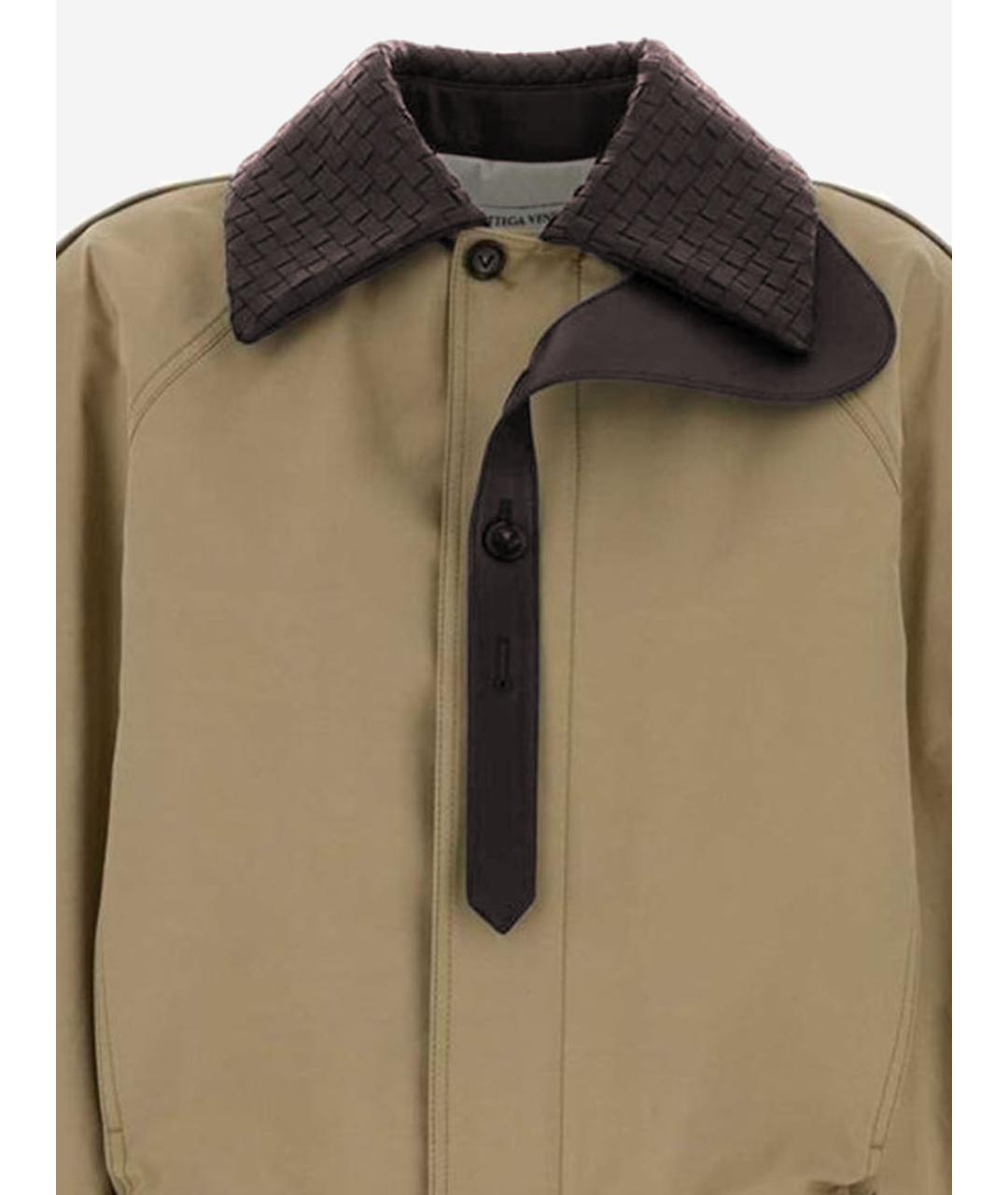 BOTTEGA VENETA Бежевая кожаная куртка, фото 3