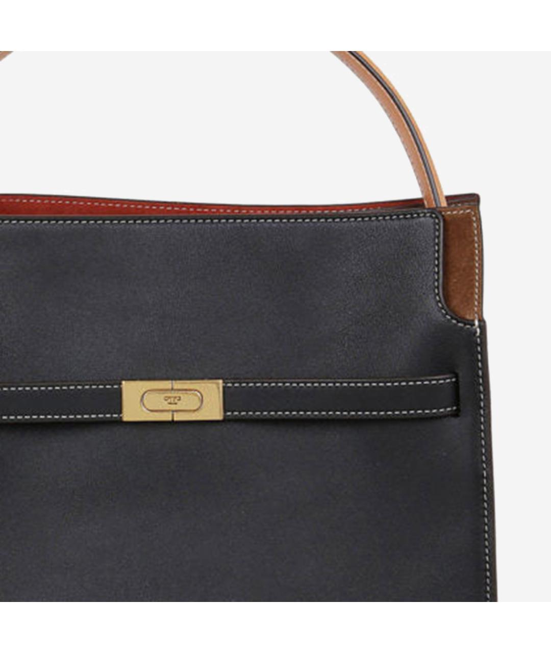 TORY BURCH Черная кожаная сумка тоут, фото 3