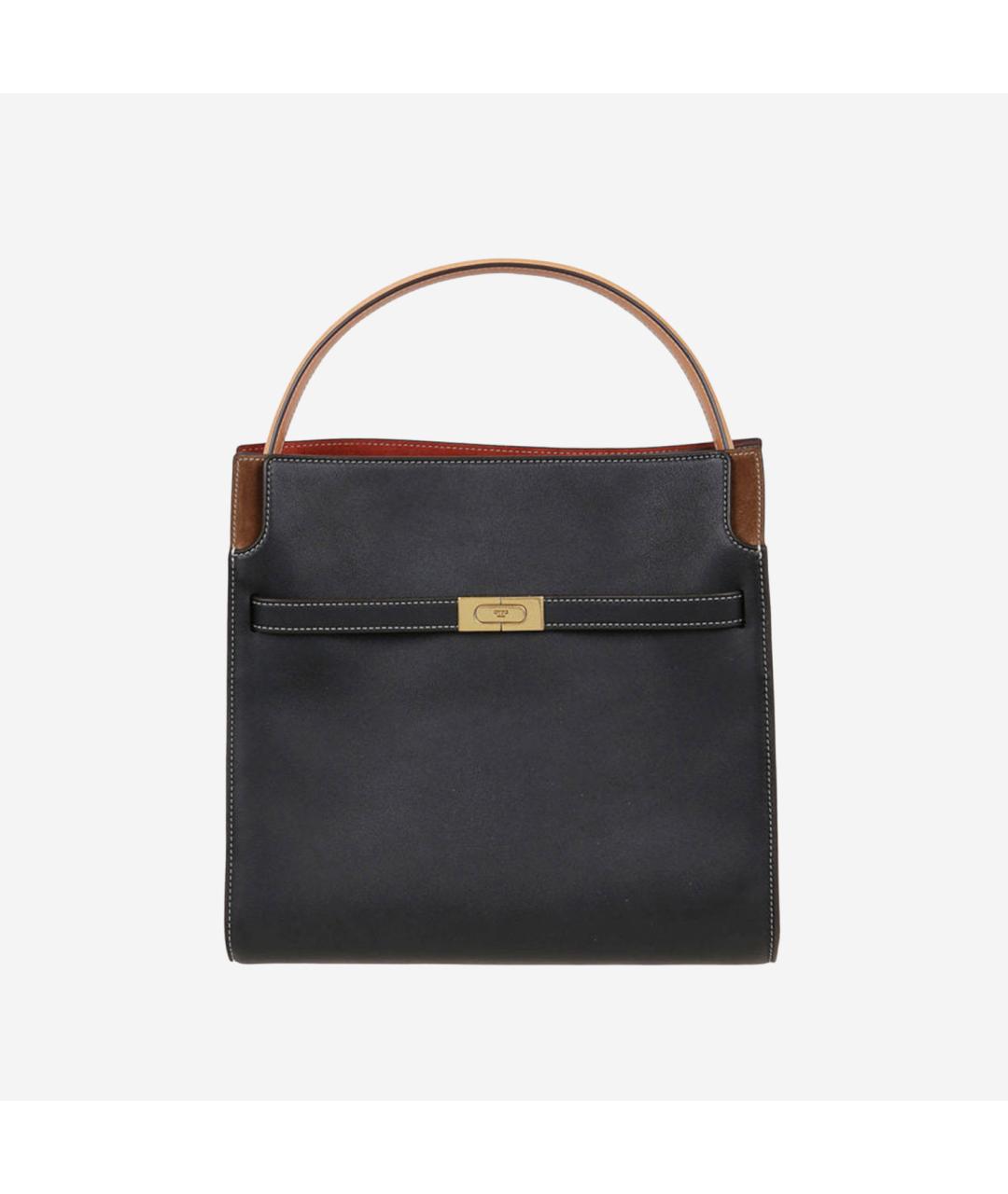 TORY BURCH Черная кожаная сумка тоут, фото 1