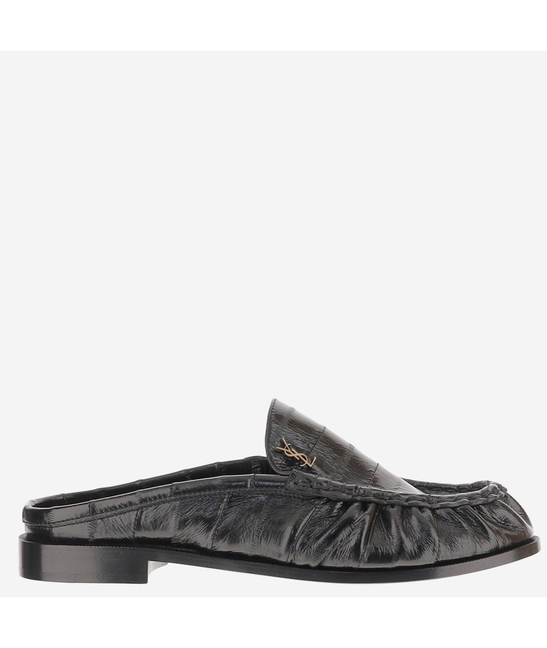 SAINT LAURENT Черные кожаные мюли, фото 1