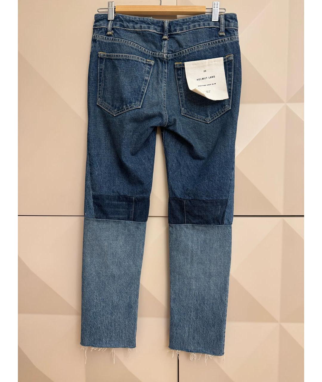 HELMUT LANG Синие хлопковые прямые джинсы, фото 2