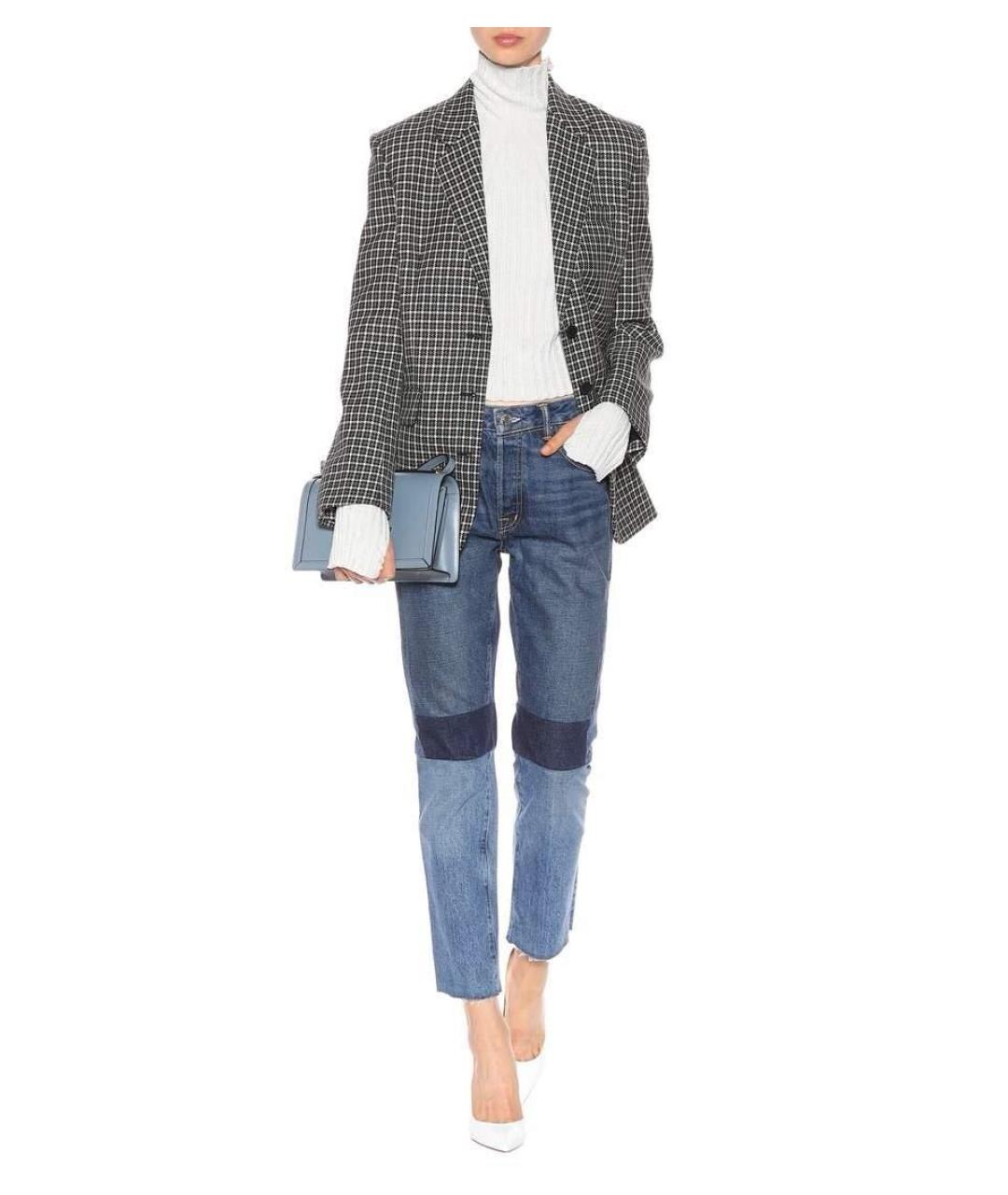 HELMUT LANG Синие хлопковые прямые джинсы, фото 4