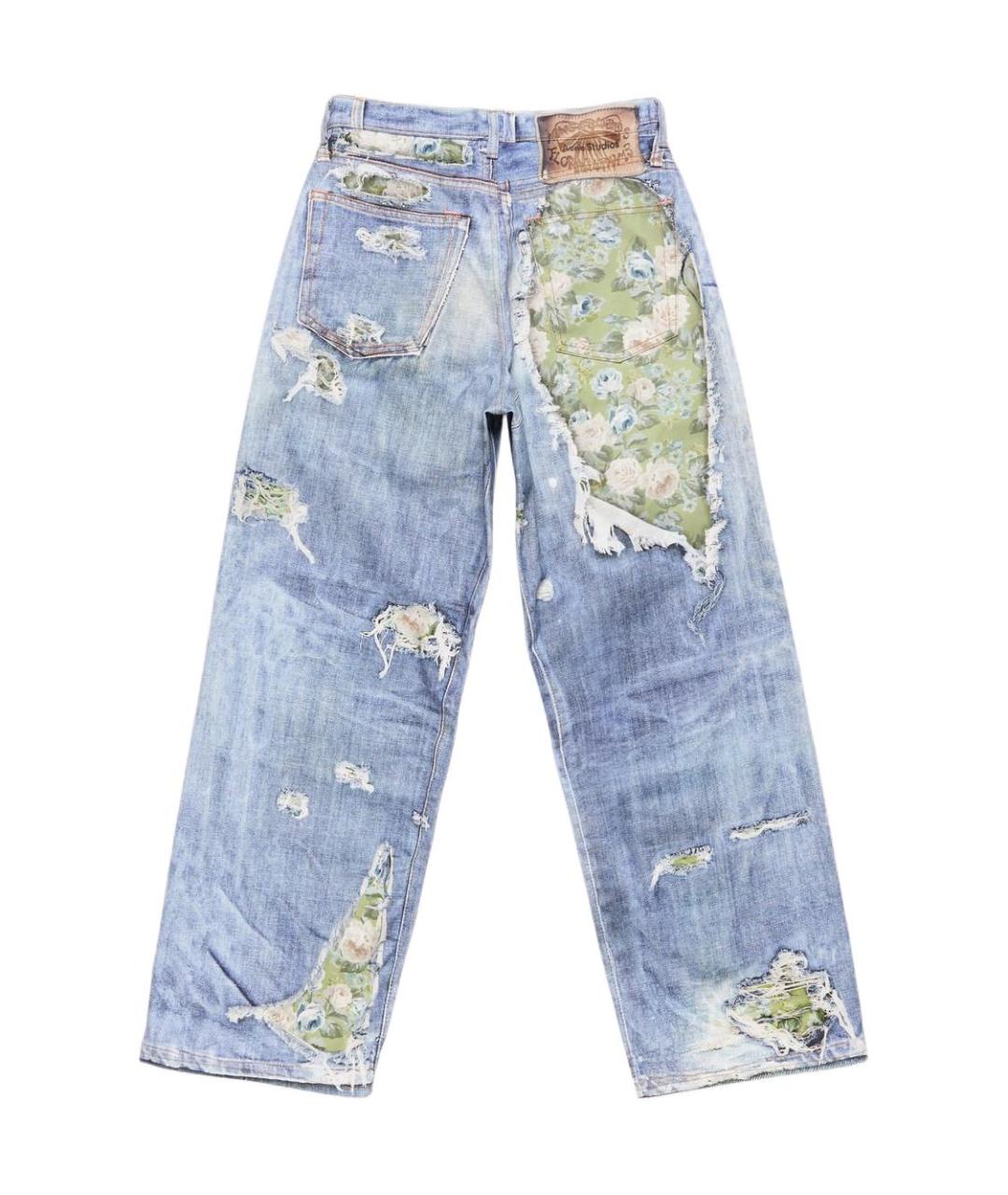 ACNE STUDIOS Голубые хлопковые прямые джинсы, фото 2