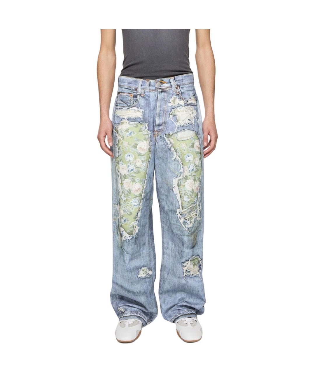 ACNE STUDIOS Голубые хлопковые прямые джинсы, фото 3