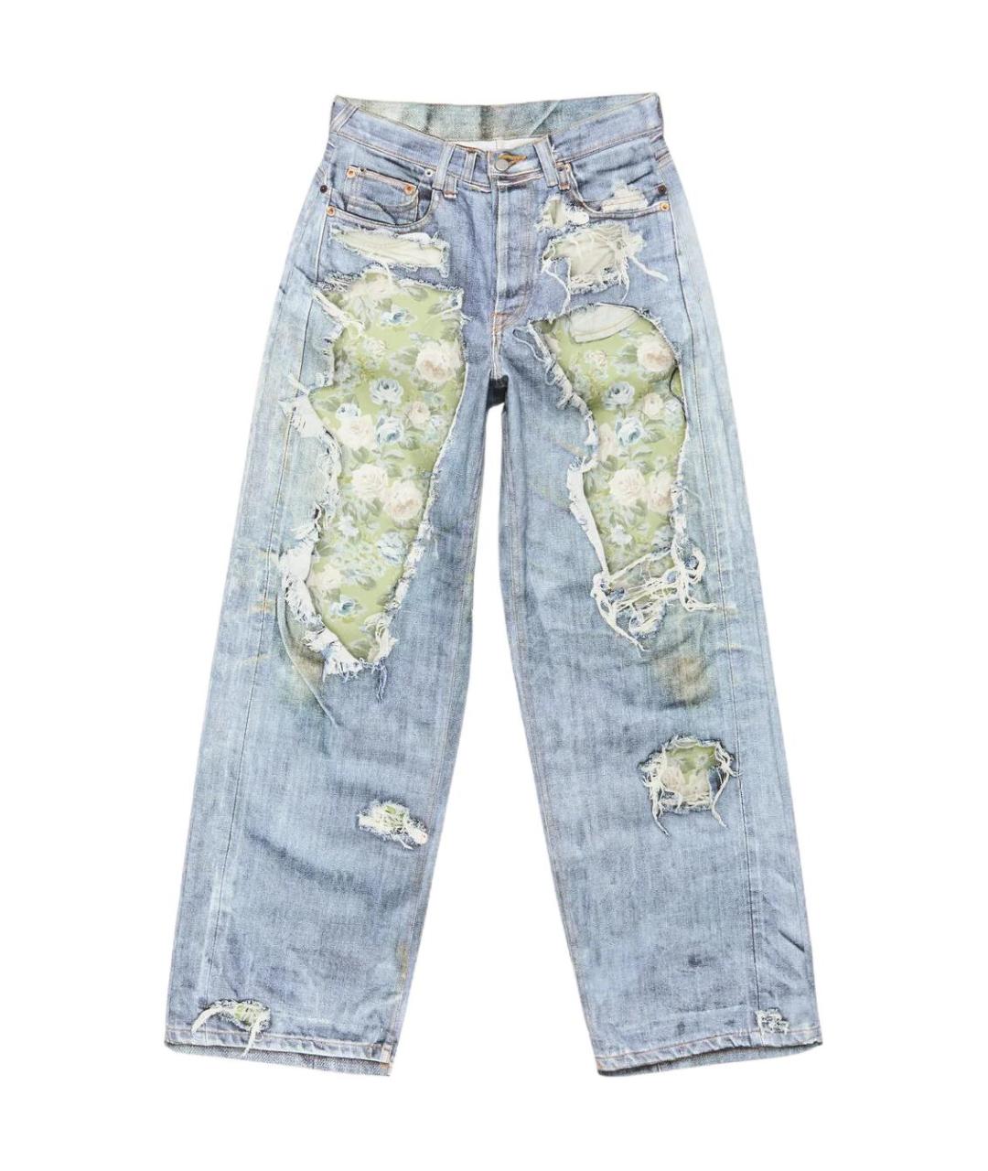 ACNE STUDIOS Голубые хлопковые прямые джинсы, фото 1