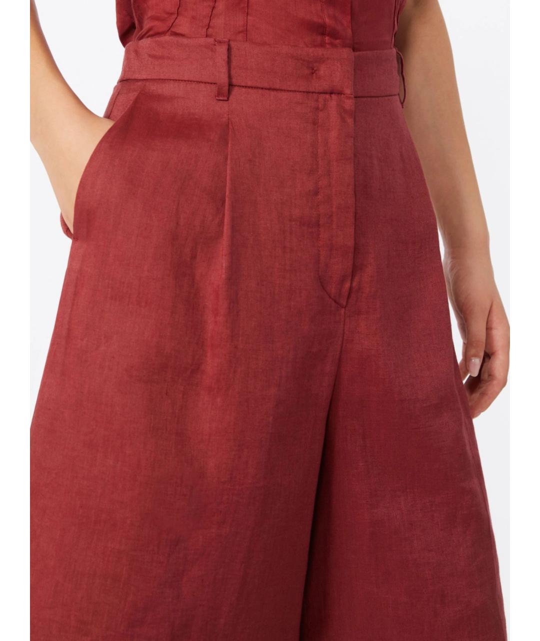 MAX MARA STUDIO Бордовые льняные шорты, фото 5