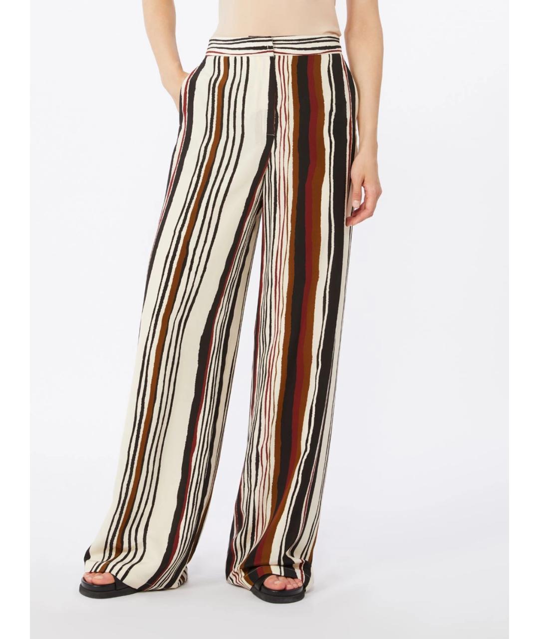 MAX MARA STUDIO Мульти шелковые брюки широкие, фото 3