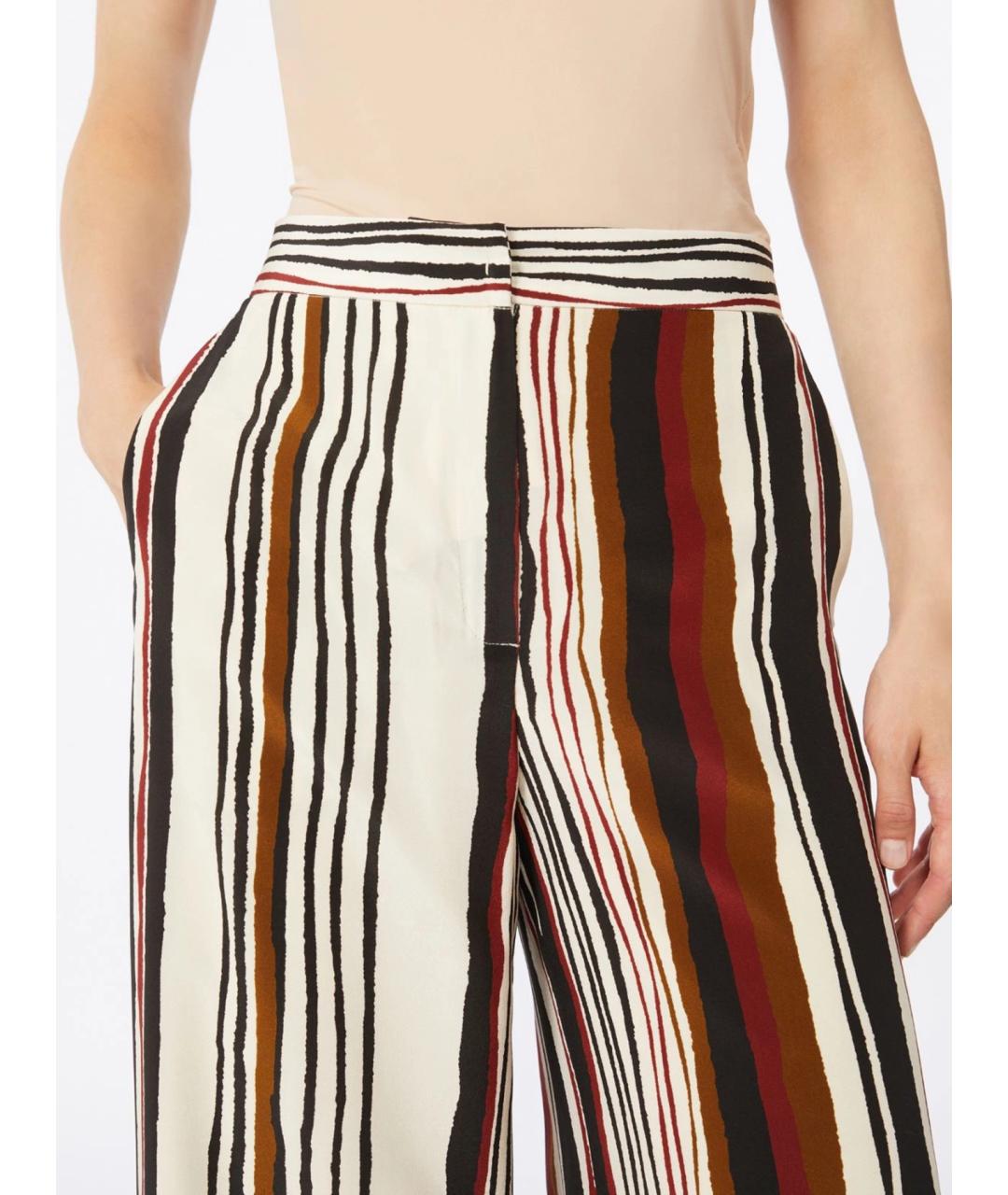 MAX MARA STUDIO Мульти шелковые брюки широкие, фото 5