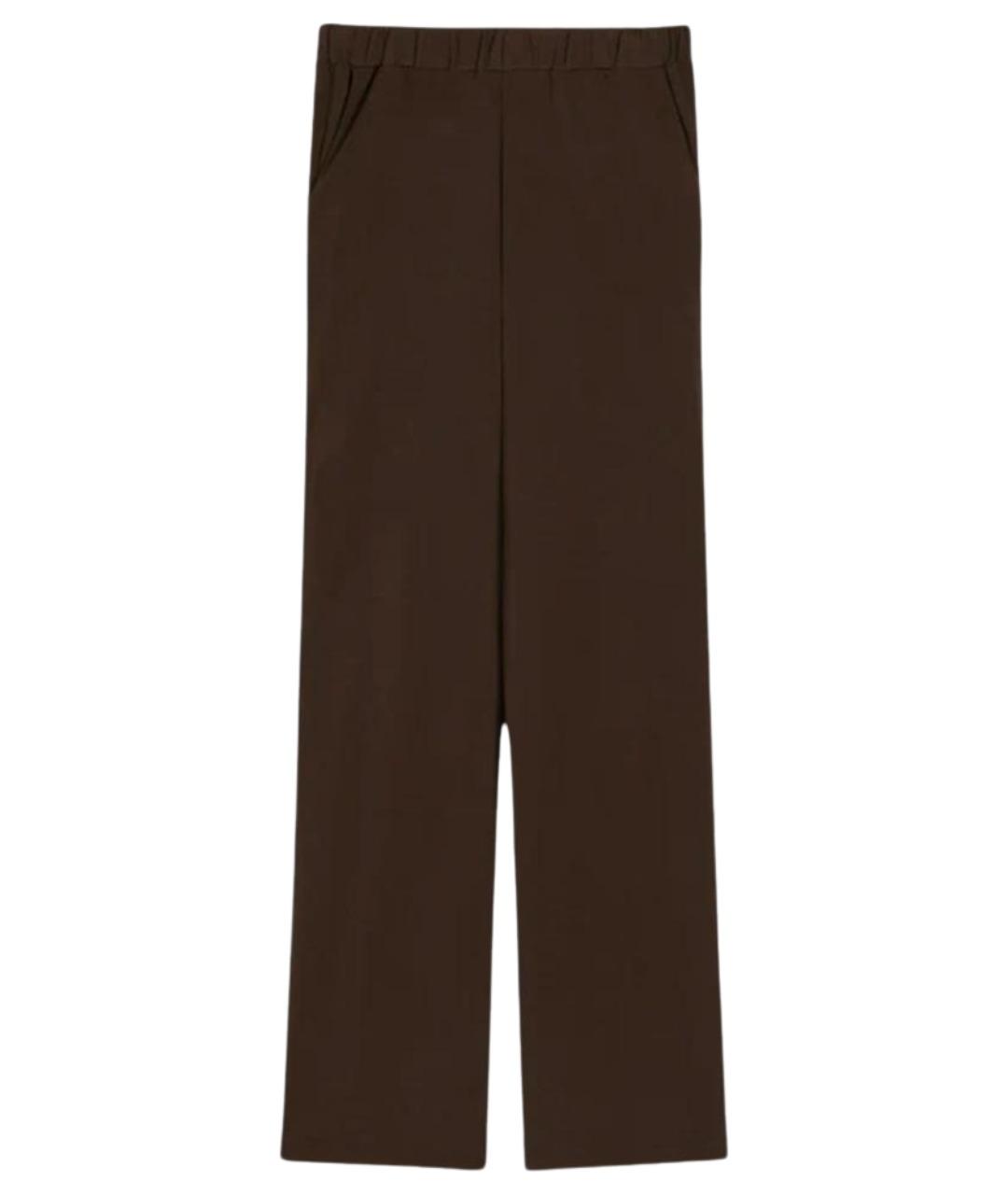 MAX MARA Коричневые вискозные прямые брюки, фото 1