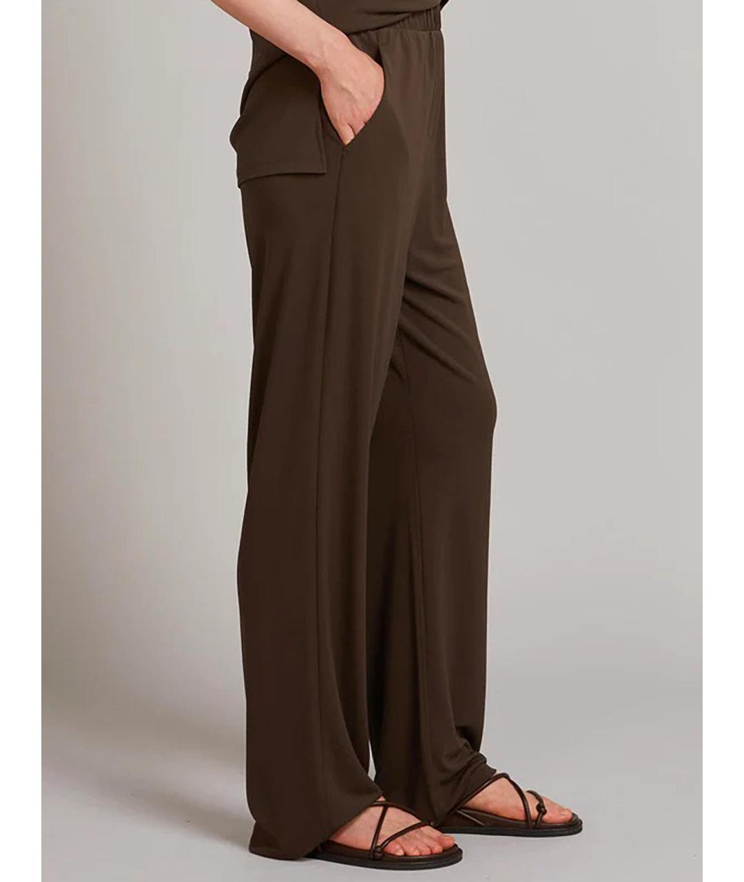 MAX MARA Коричневые вискозные прямые брюки, фото 3