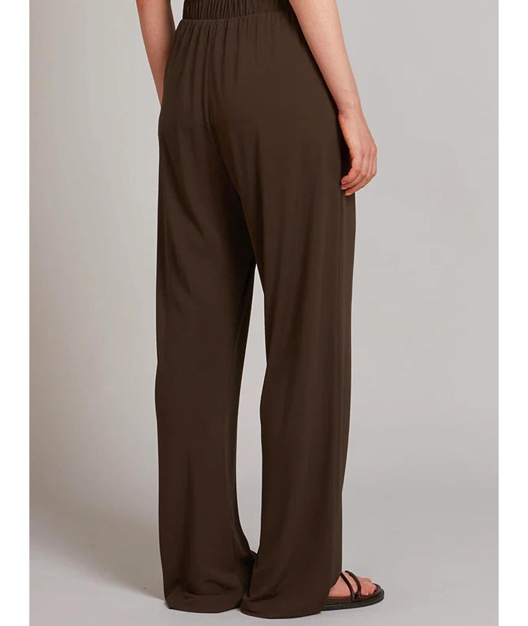 MAX MARA Коричневые вискозные прямые брюки, фото 4