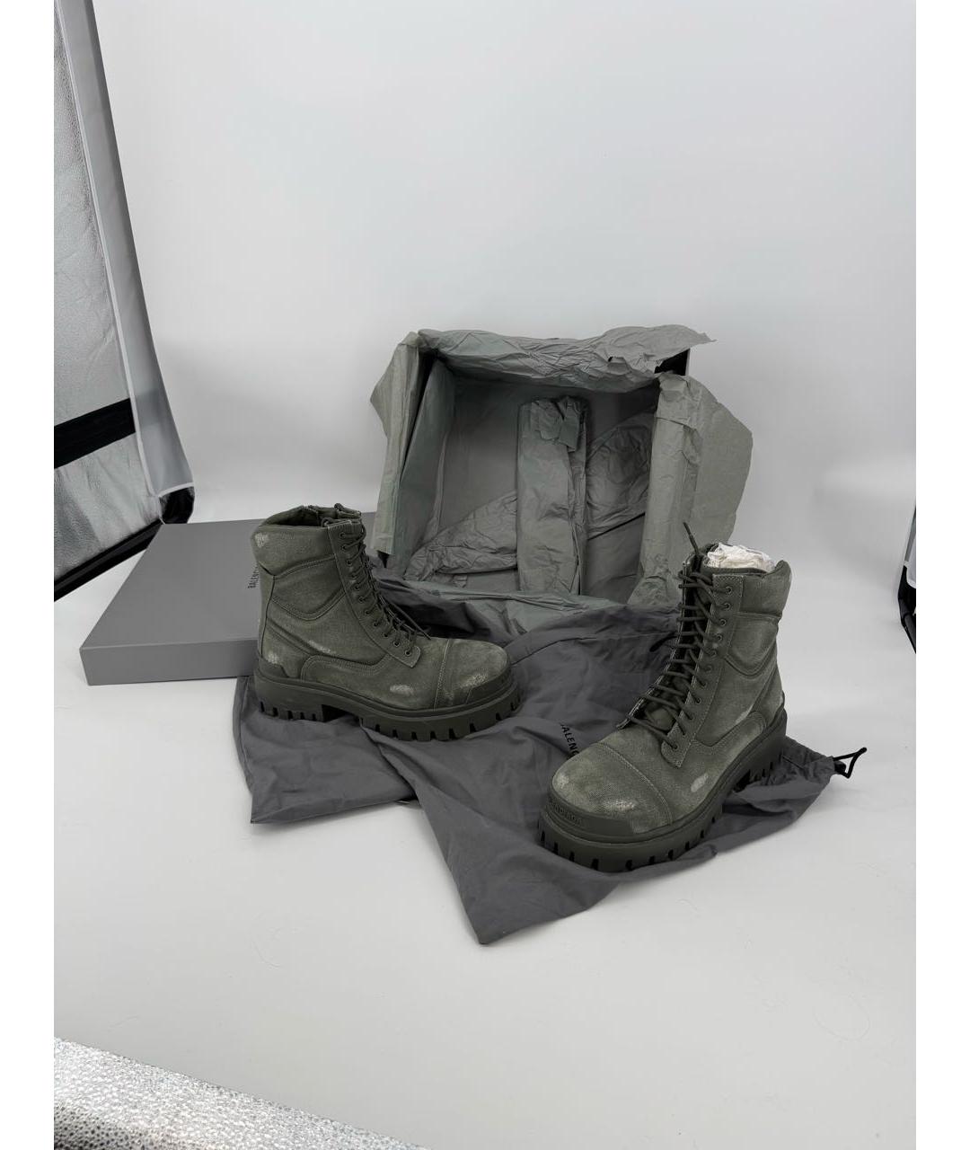 BALENCIAGA Хаки замшевые ботинки, фото 3