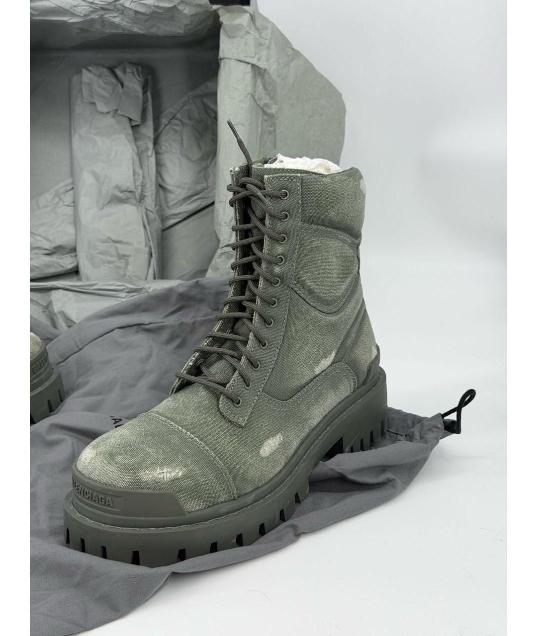 BALENCIAGA Хаки замшевые ботинки, фото 2