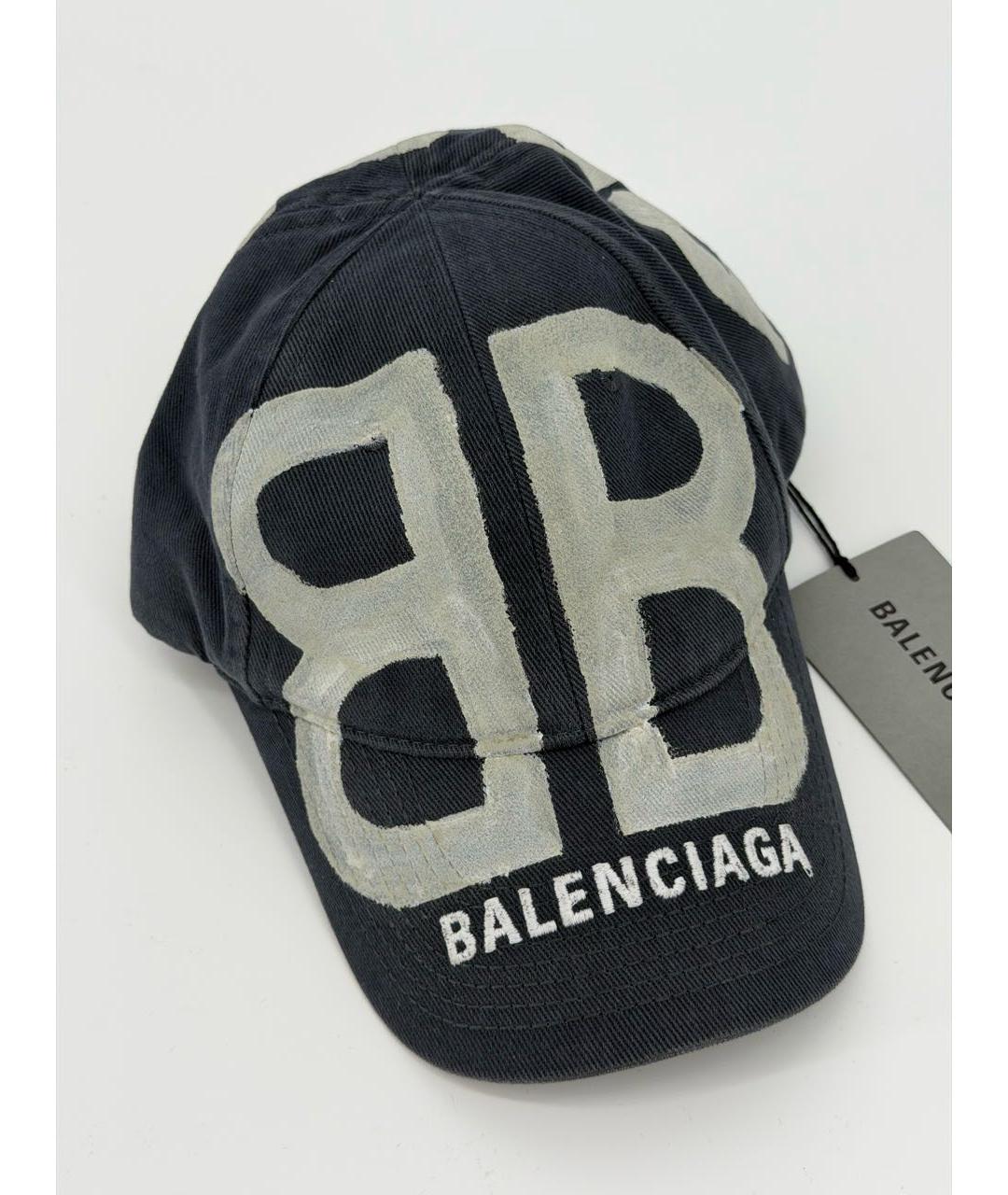 BALENCIAGA Темно-синяя хлопковая кепка, фото 4