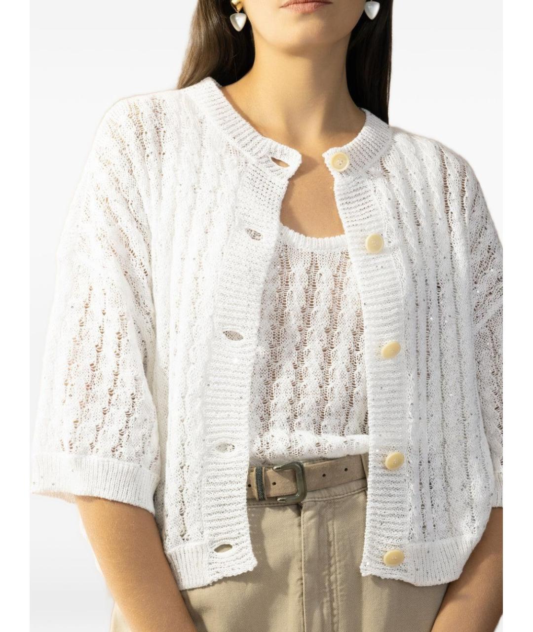 BRUNELLO CUCINELLI Белый кардиган, фото 4