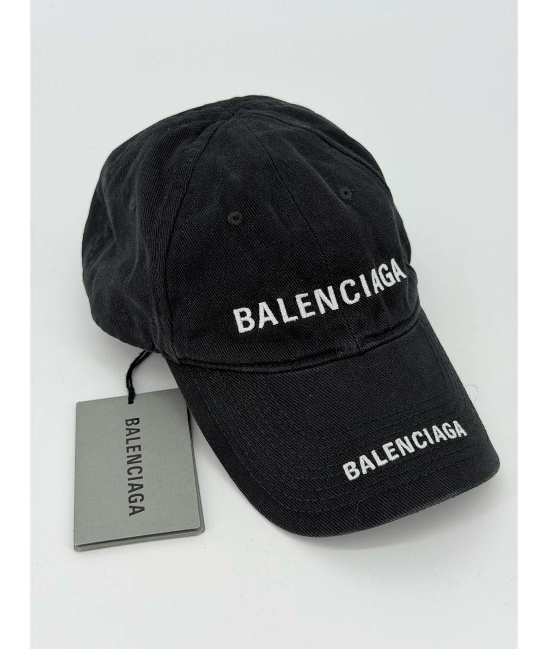 BALENCIAGA Черная хлопковая кепка, фото 4