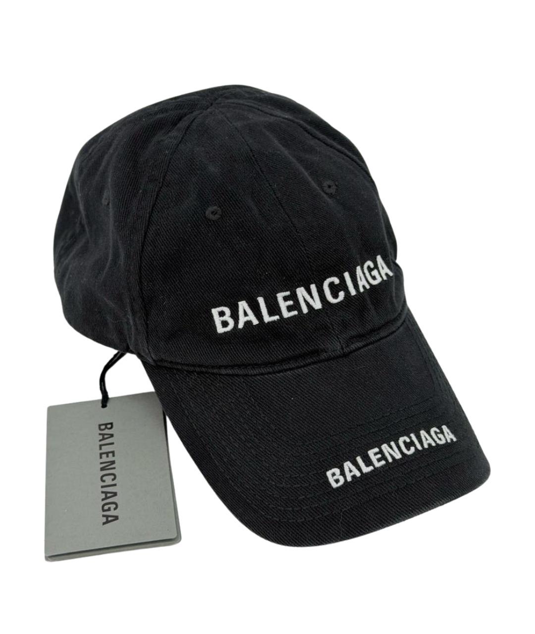 BALENCIAGA Черная хлопковая кепка, фото 1
