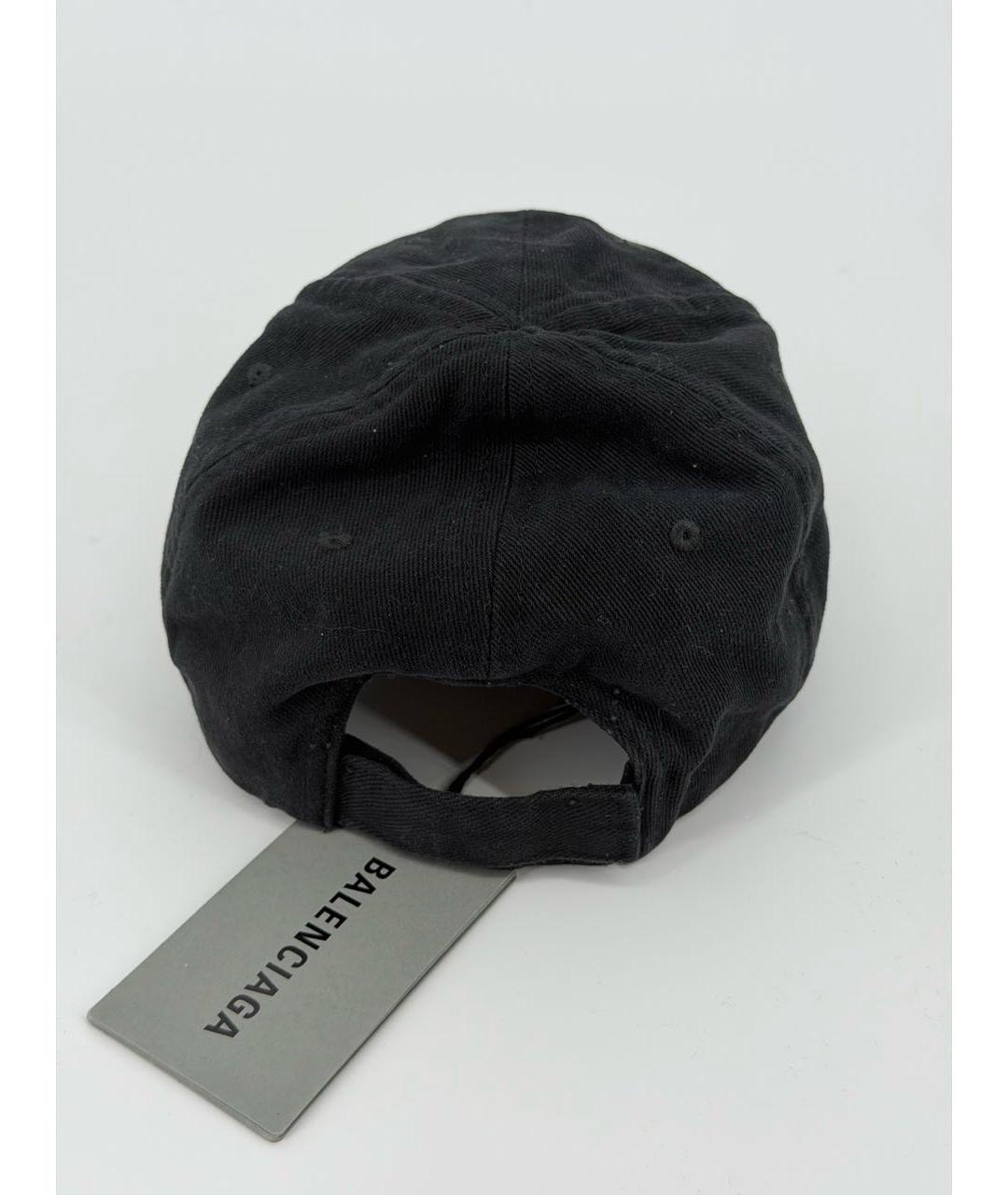 BALENCIAGA Черная хлопковая кепка, фото 2