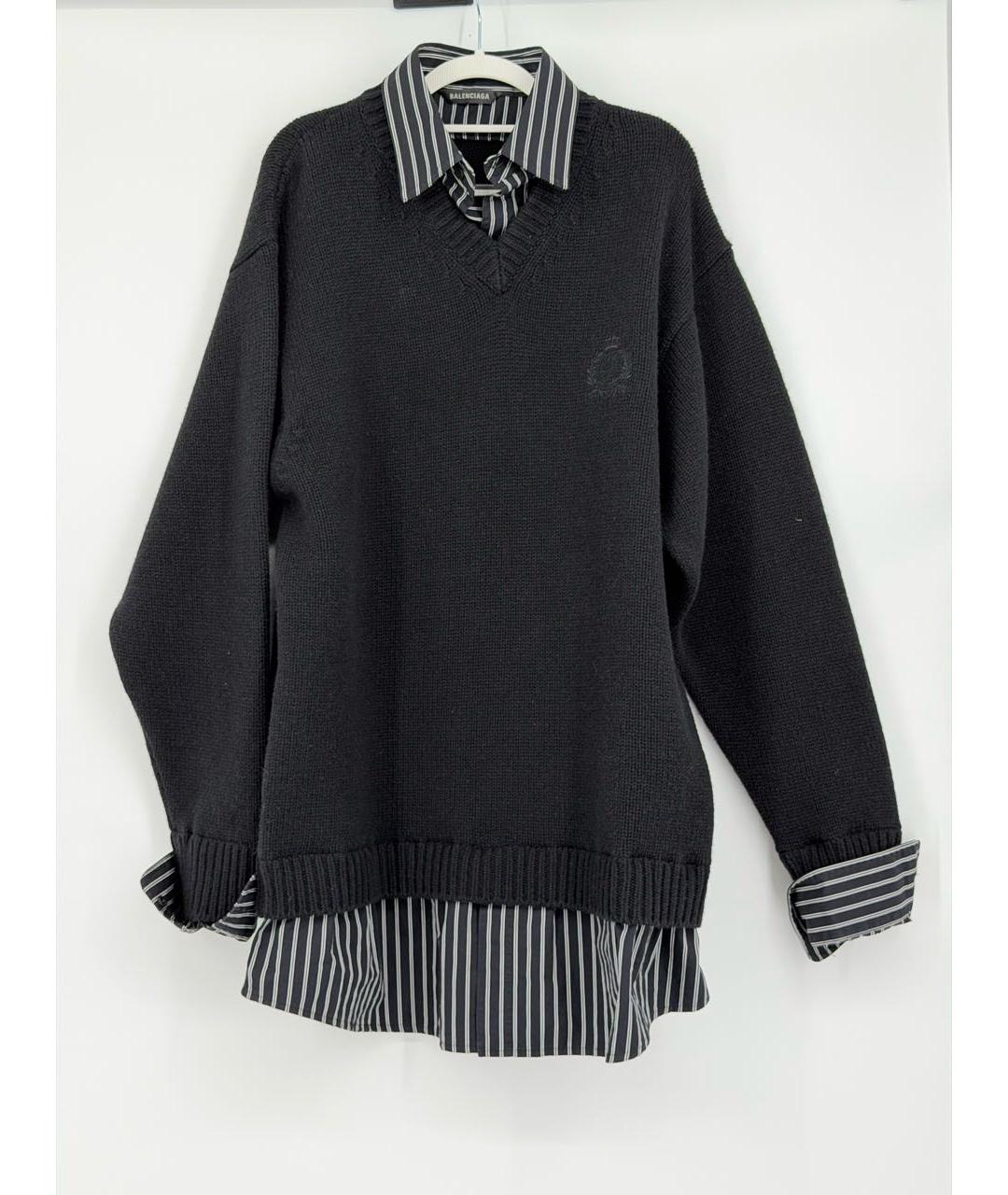 BALENCIAGA Черный шерстяной джемпер / свитер, фото 5