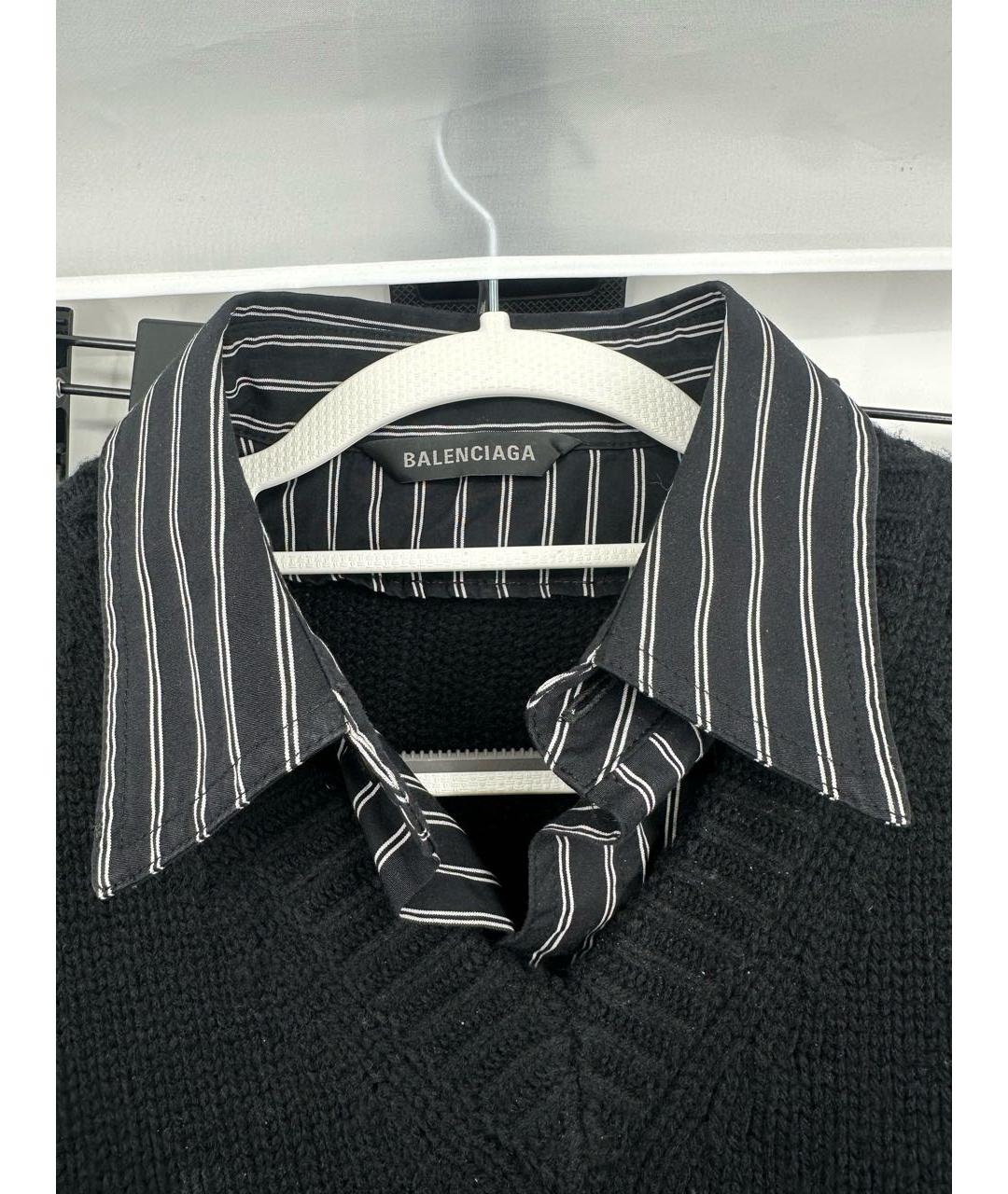 BALENCIAGA Черный шерстяной джемпер / свитер, фото 2