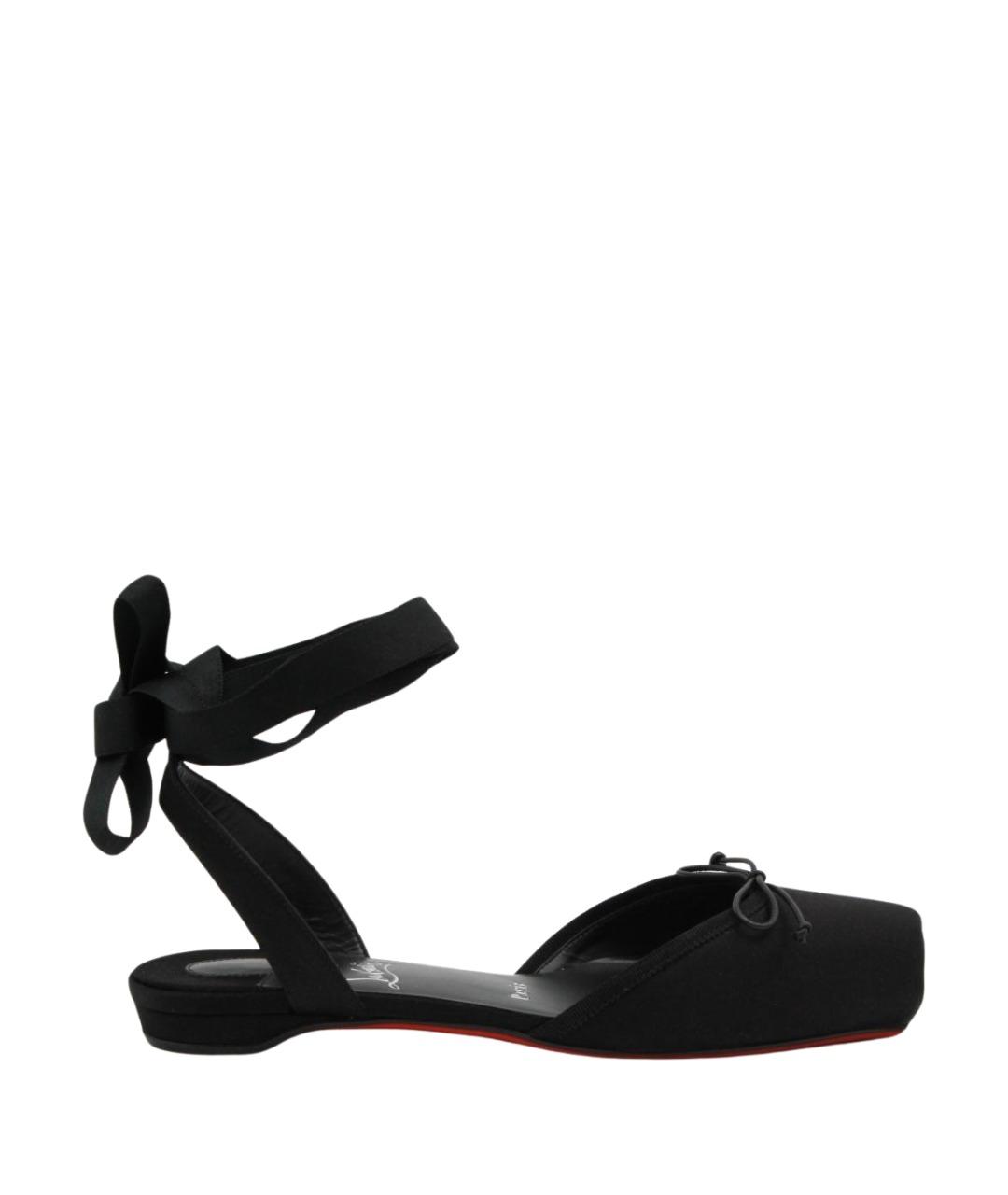 CHRISTIAN LOUBOUTIN Черные кожаные босоножки, фото 1