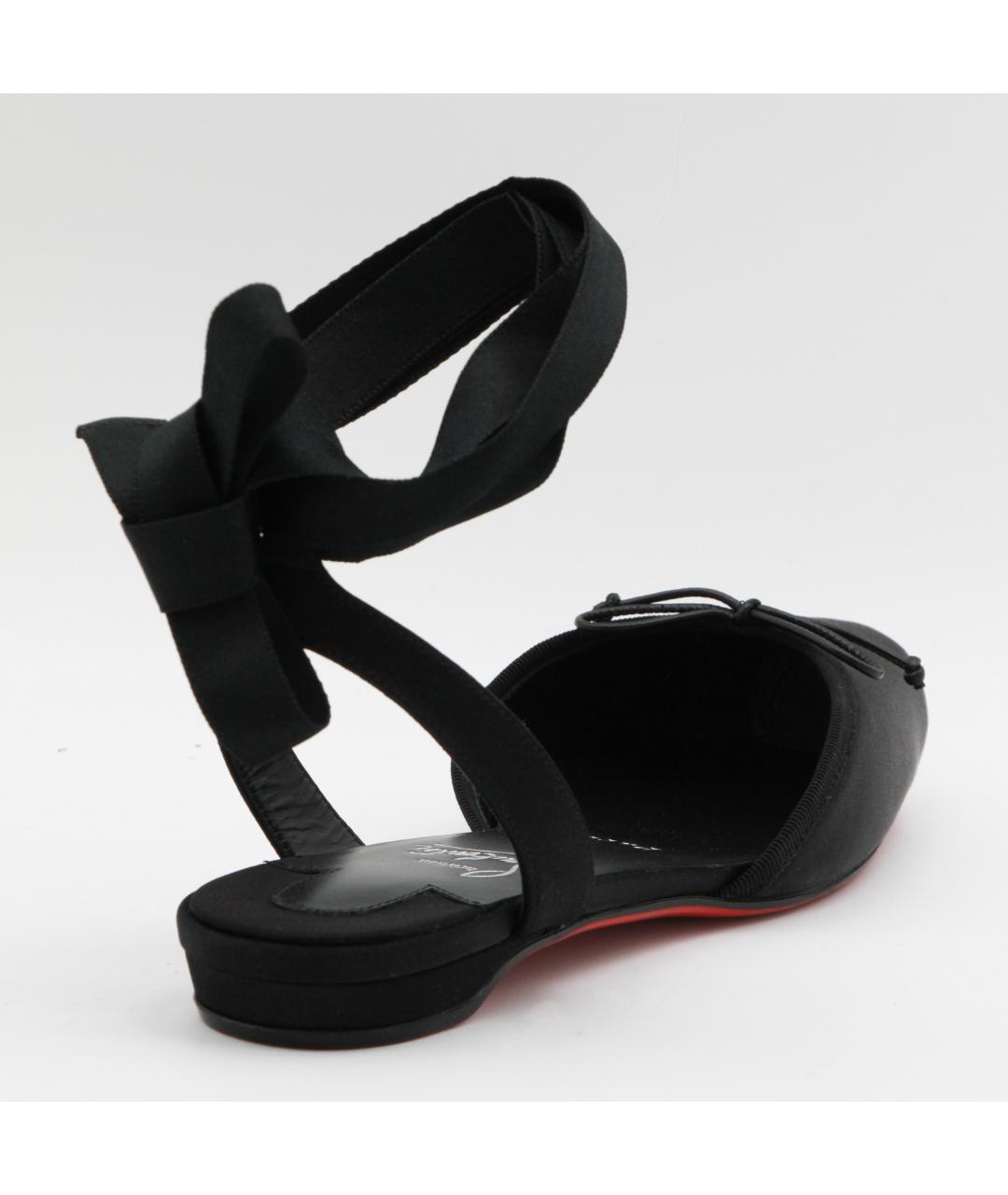 CHRISTIAN LOUBOUTIN Черные кожаные босоножки, фото 4