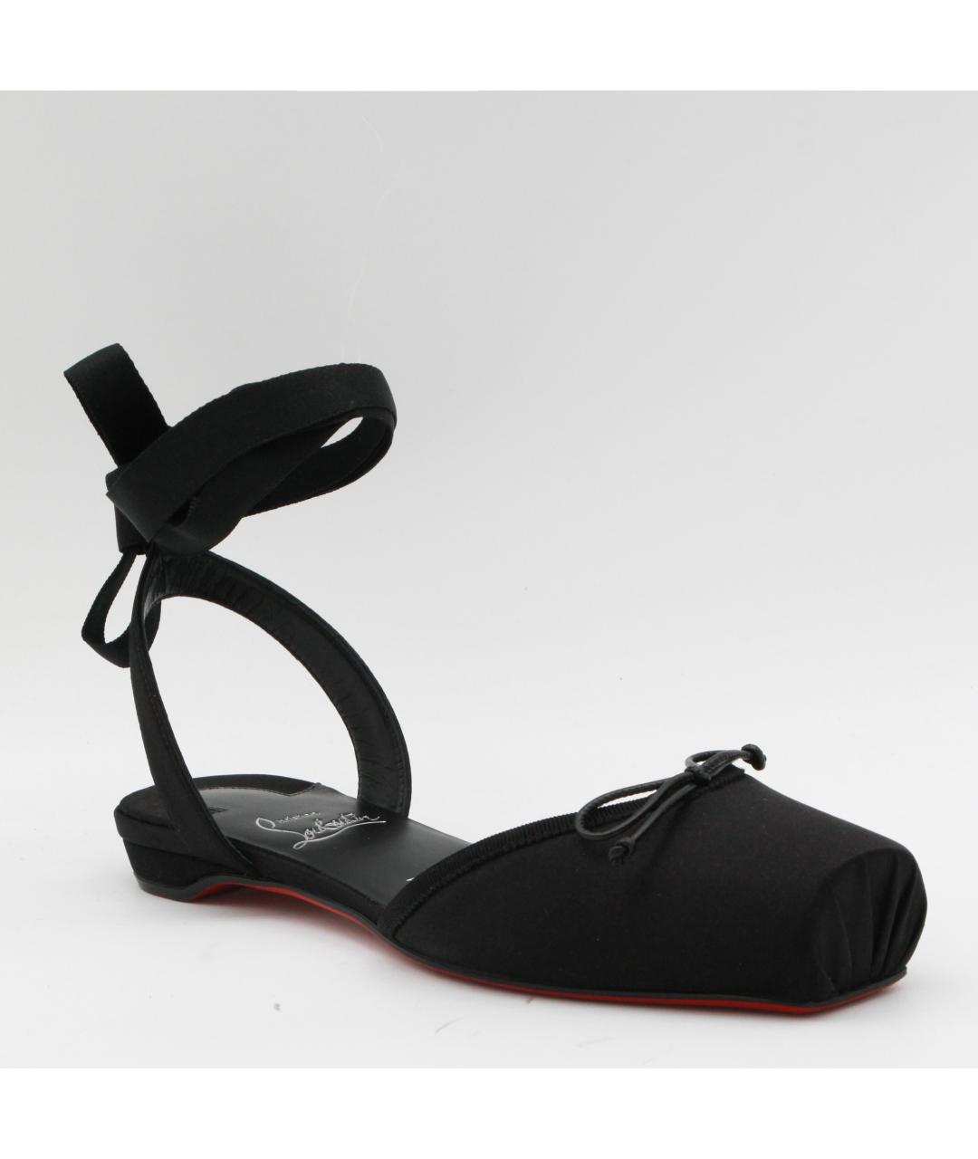 CHRISTIAN LOUBOUTIN Черные кожаные босоножки, фото 2