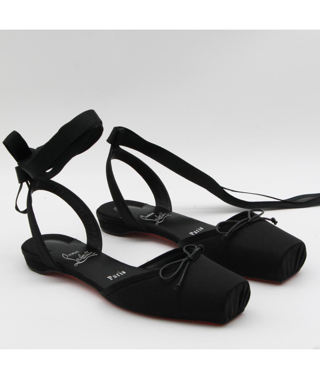 CHRISTIAN LOUBOUTIN Черные кожаные босоножки, фото 3