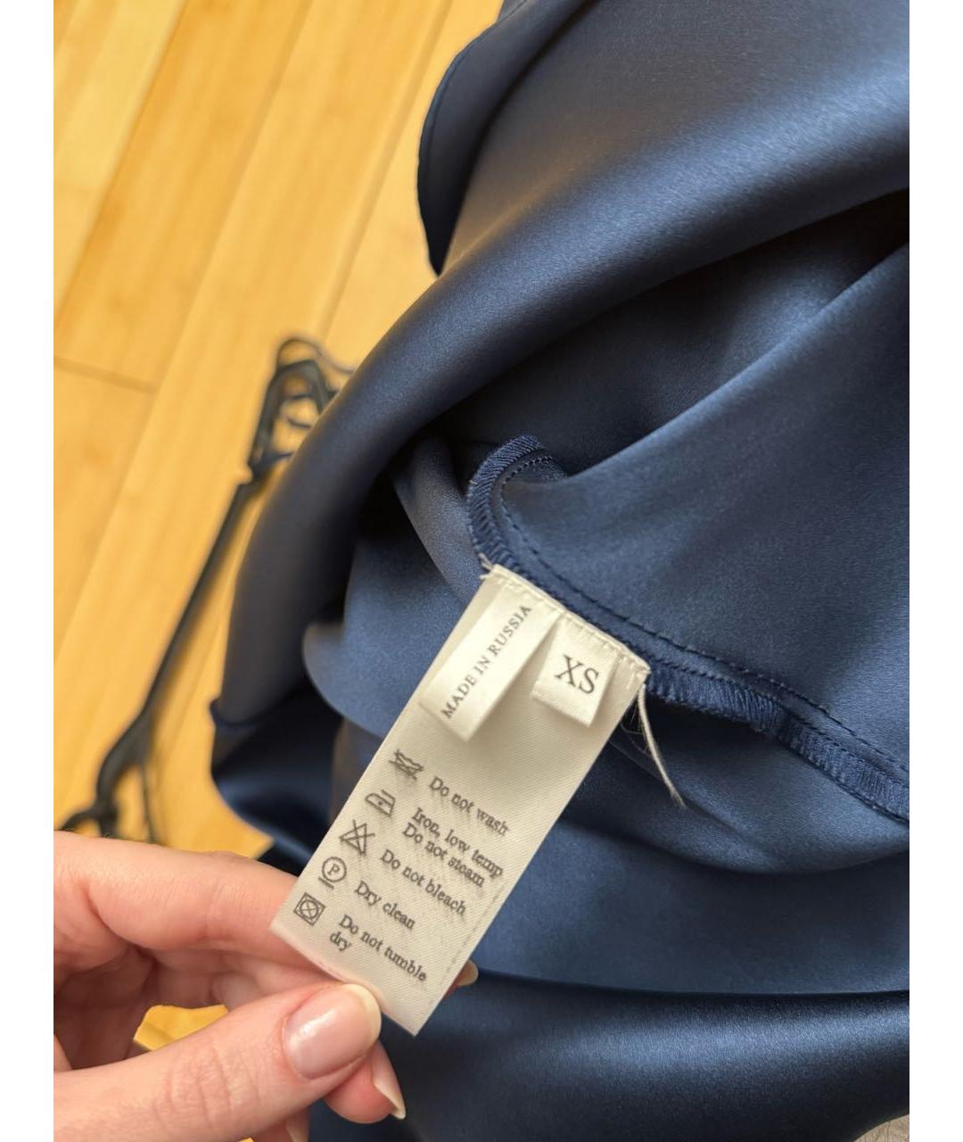 REPRESENT Темно-синее вискозное коктейльное платье, фото 3